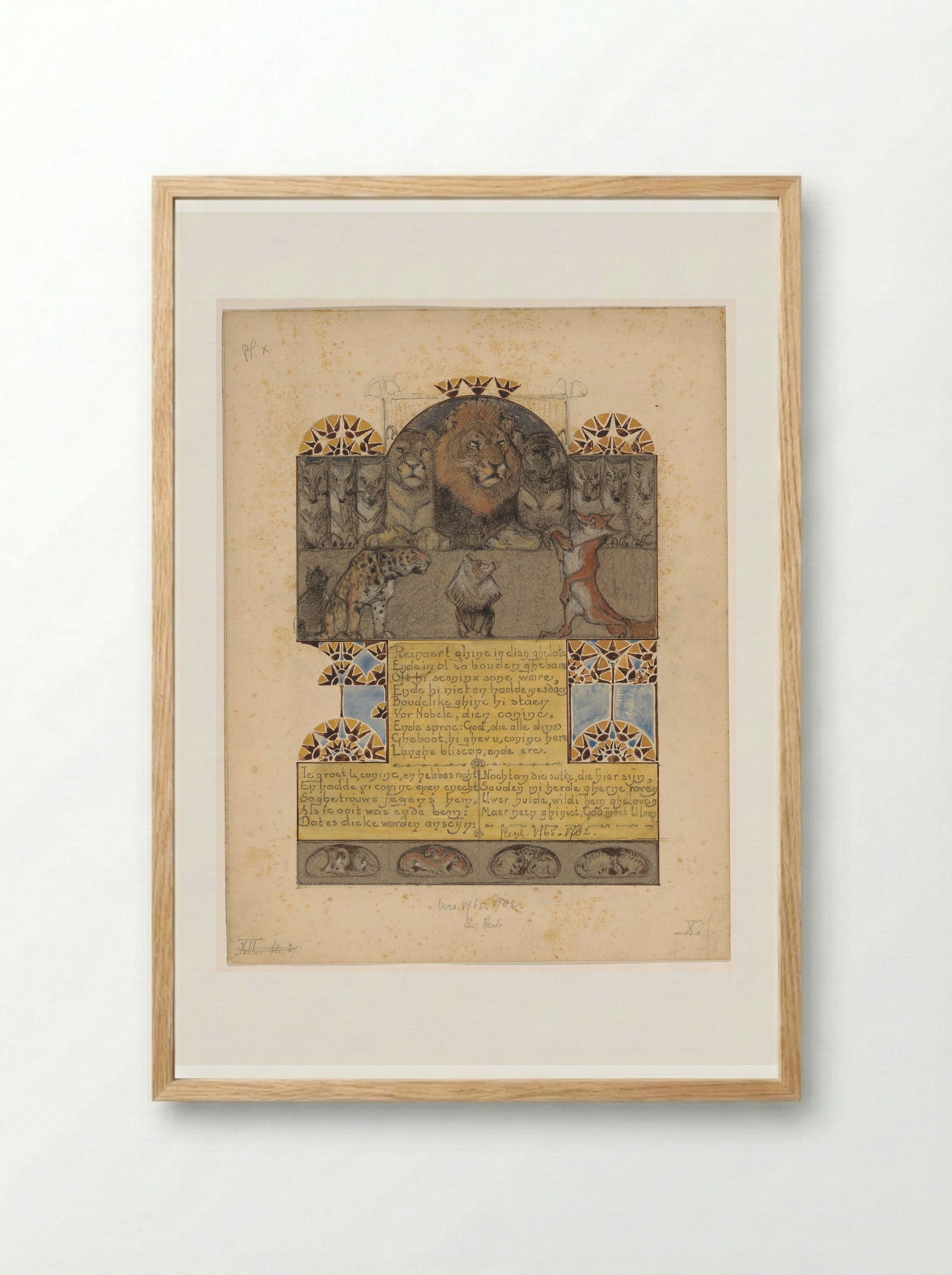 Reinaert staat voor koning Nobel - Bernard Willem Wierink - Framed Print Wood