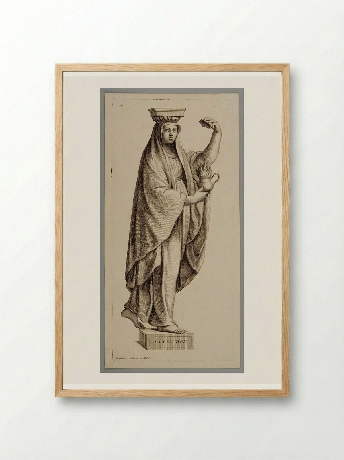 Religion (After Raphael) - Gérard Audran - Framed Print Wood