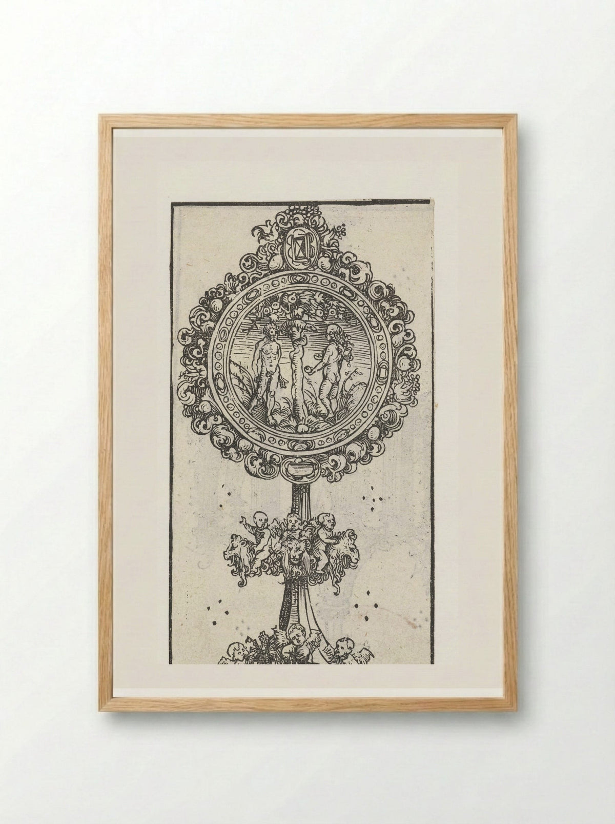 Reliquary with the Temptation of Adam and Eve - Lucas Cranach the Elder - Framed Print Wood