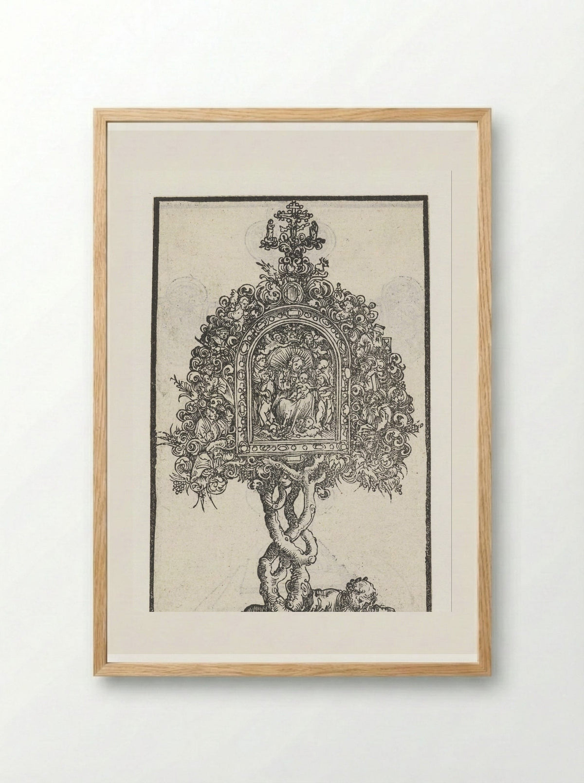 Reliquary with the Tree of Jesse and the Virgin and Child - Lucas Cranach the Elder - Framed Print Wood