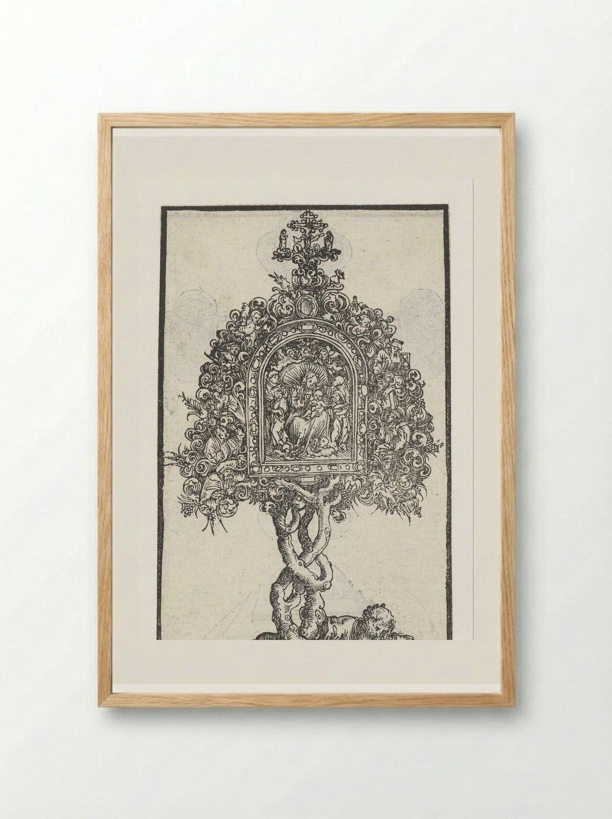 Reliquary with the Tree of Jesse and the Virgin and Child - Lucas Cranach the Elder - Framed Print Wood