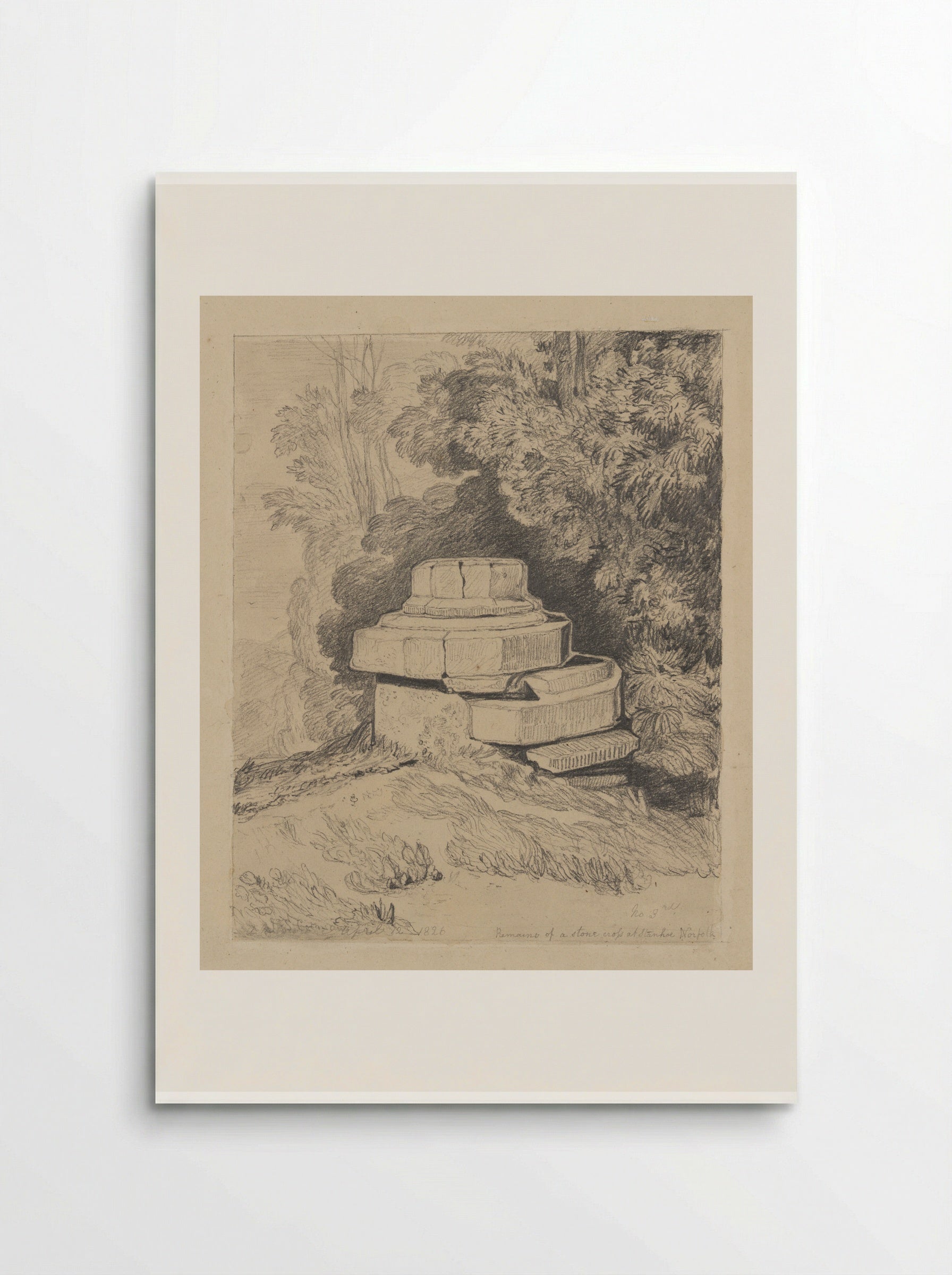 Remains of a Stone Cross at Stanhoe, Norfolk - John Sell Cotman - Poster
