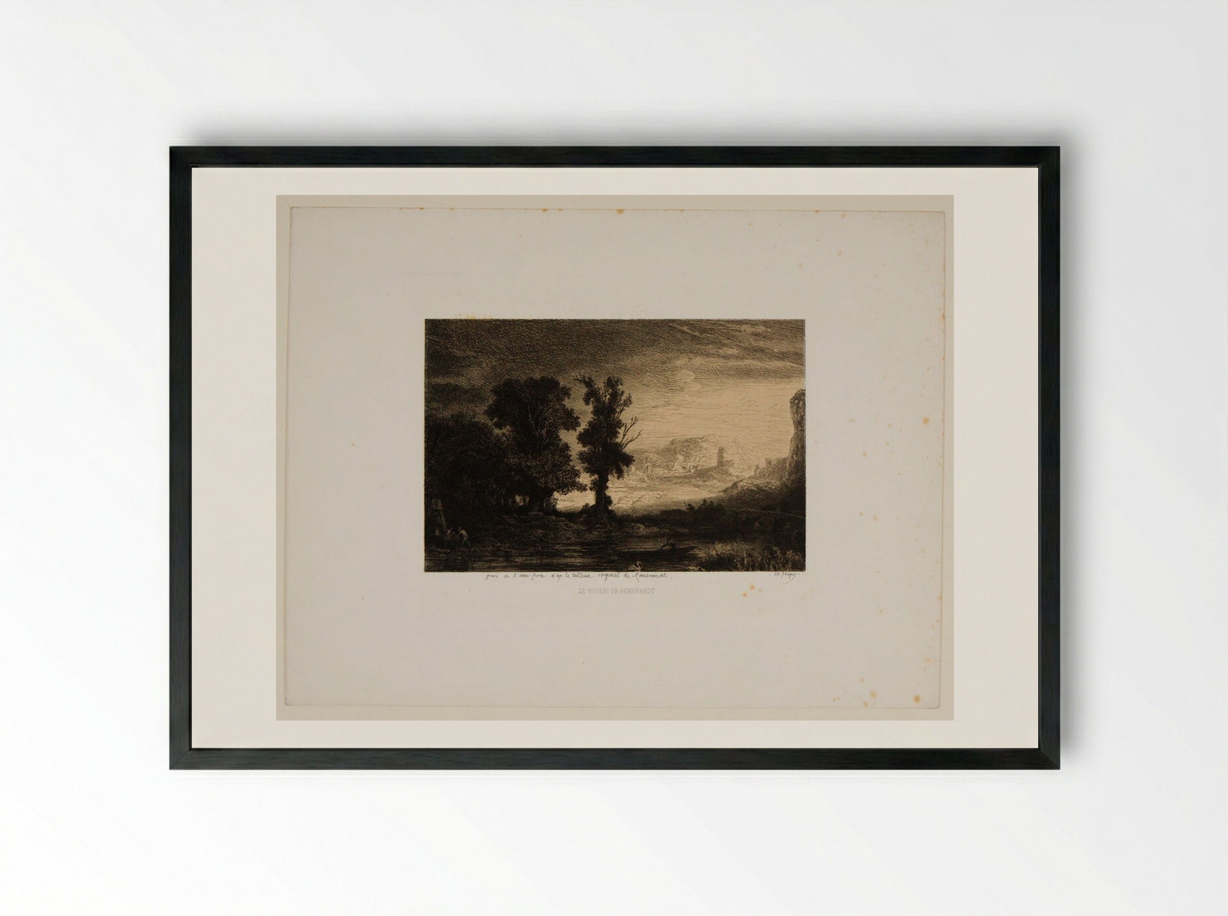 Rembrandt's Mill - Charles-Émile Jacque - Framed Print Black