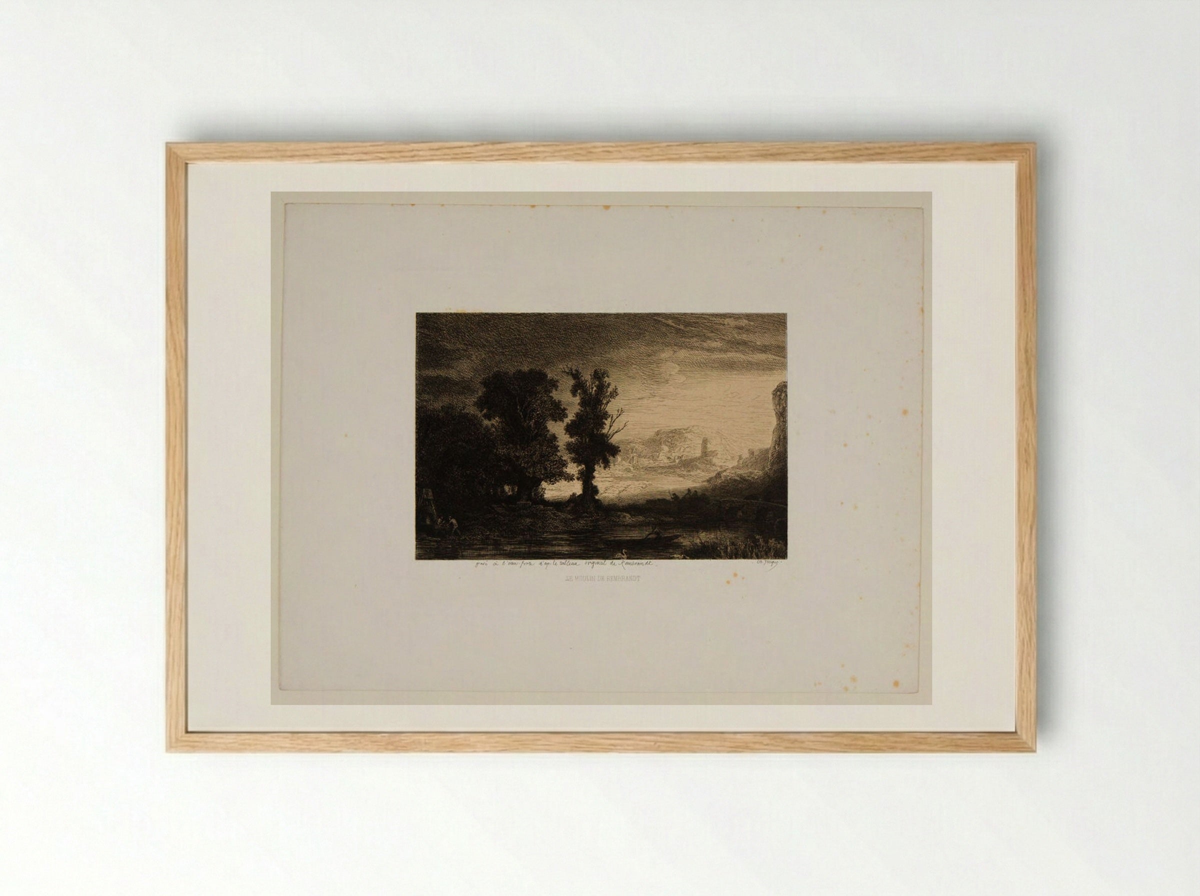 Rembrandt's Mill - Charles-Émile Jacque - Framed Print Wood