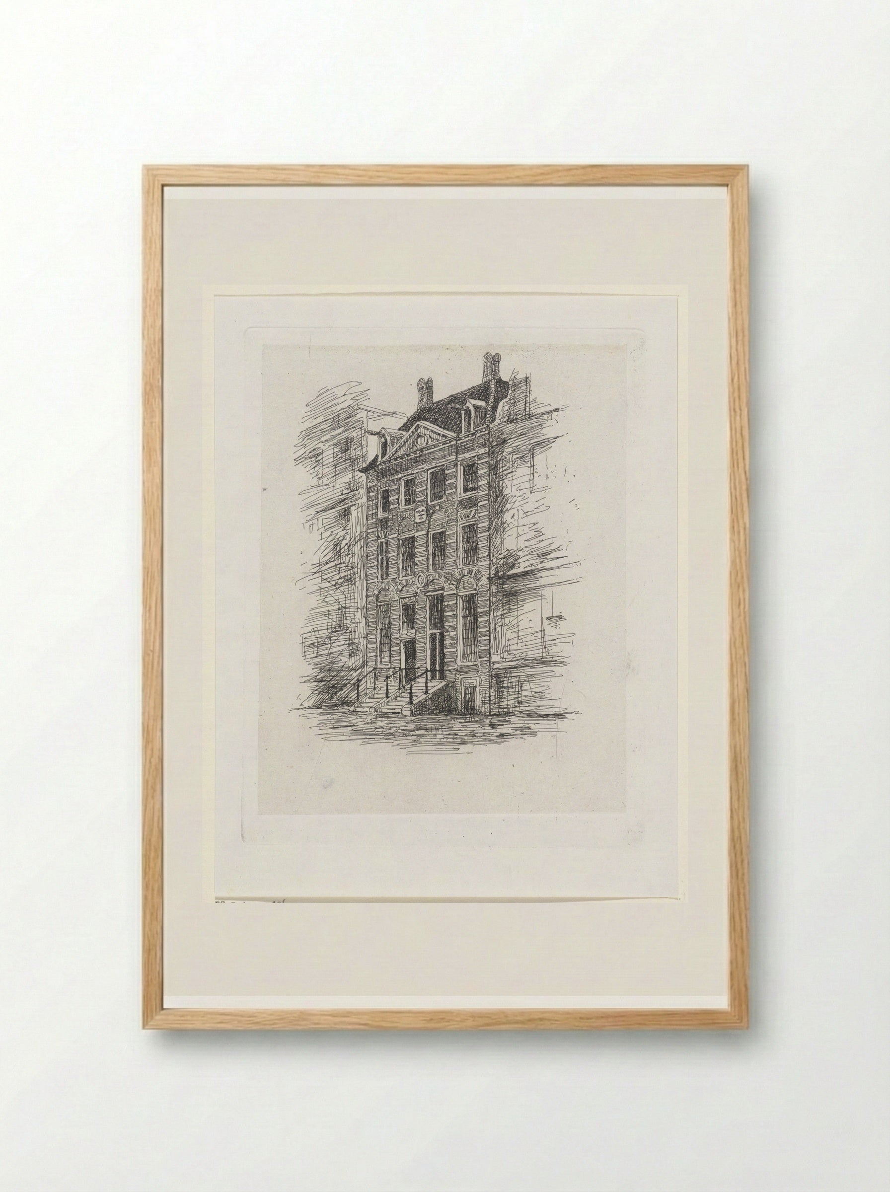 Rembrandthuis, versie B - Jan Weissenbruch - Framed Print Wood