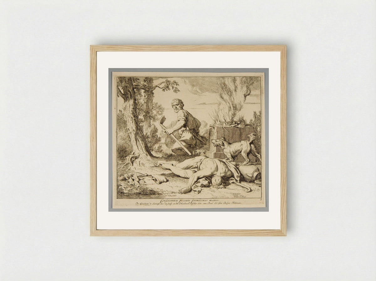 Remorses of Cain - Gérard de Lairesse - Framed Print Wood