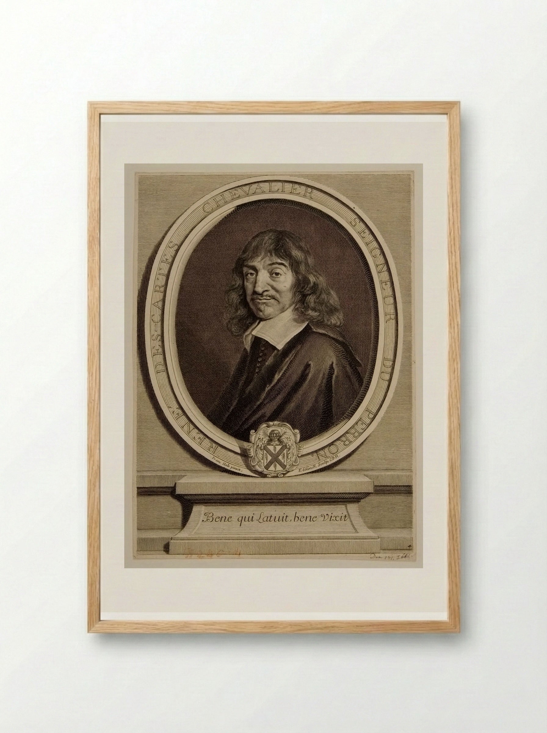 René Descartes - Gérard Edelinck - Framed Print Wood