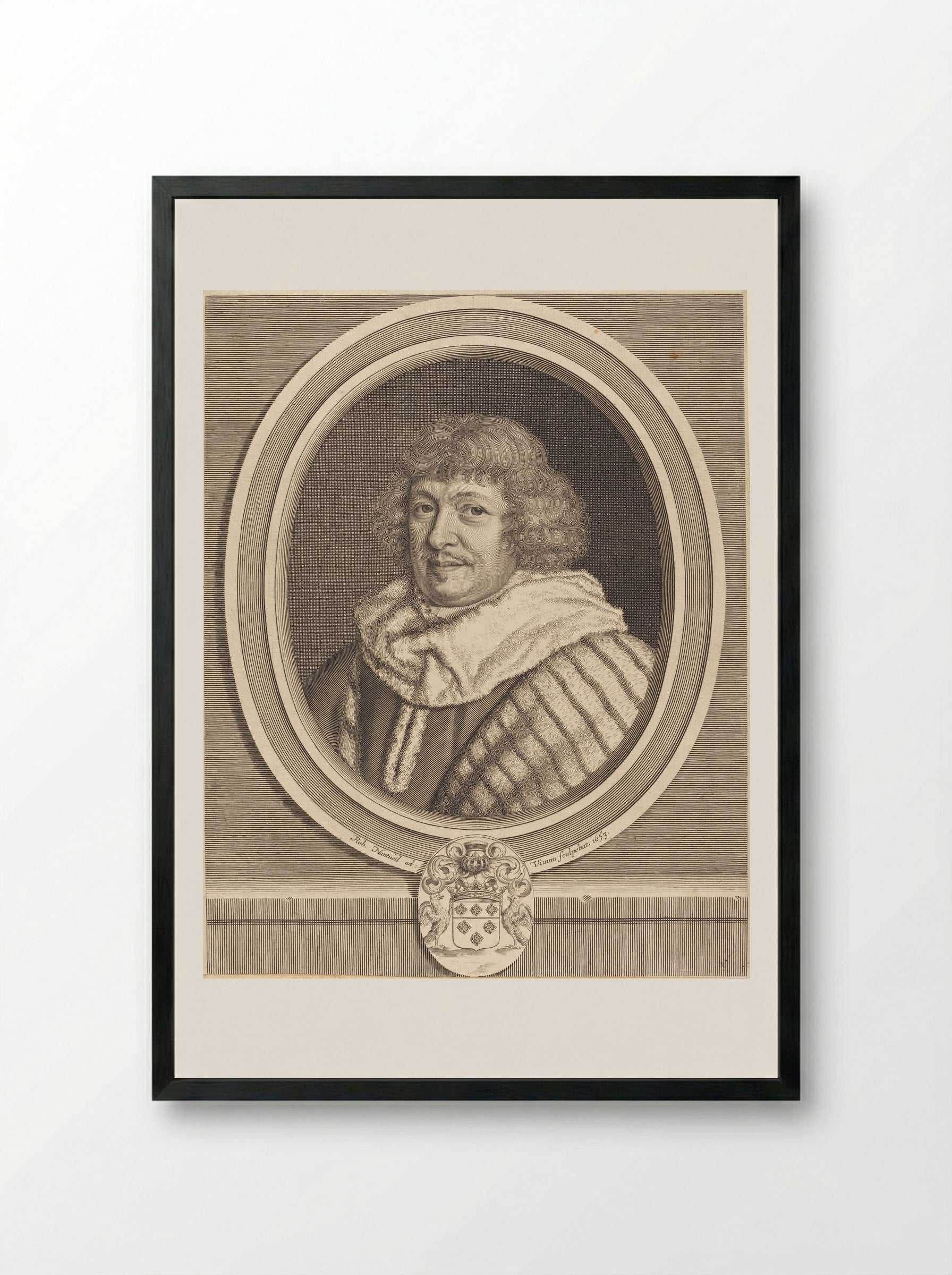 René, Marquis de Maisons - Robert Nanteuil - Framed Print Black