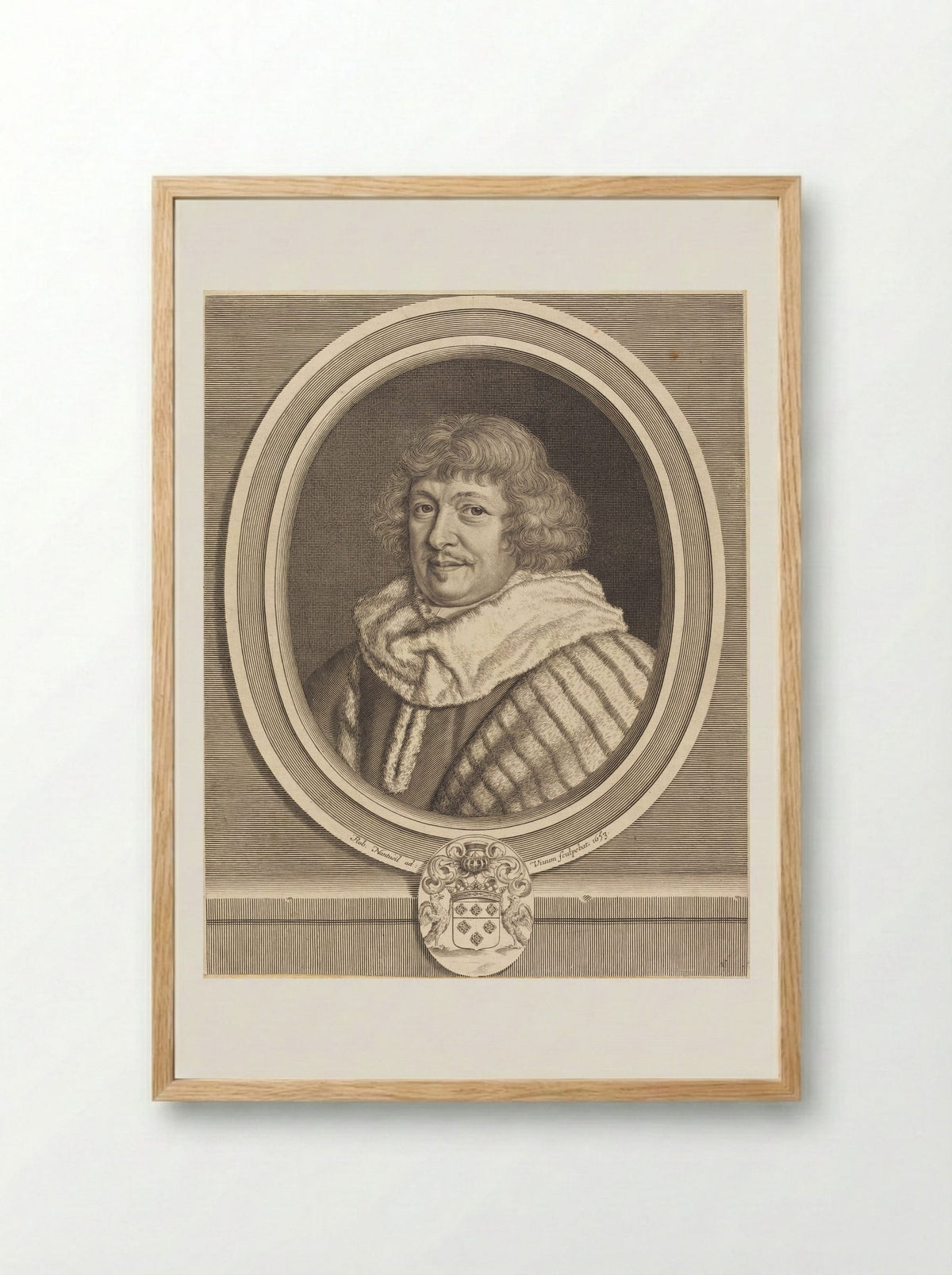 René, Marquis de Maisons - Robert Nanteuil - Framed Print Wood