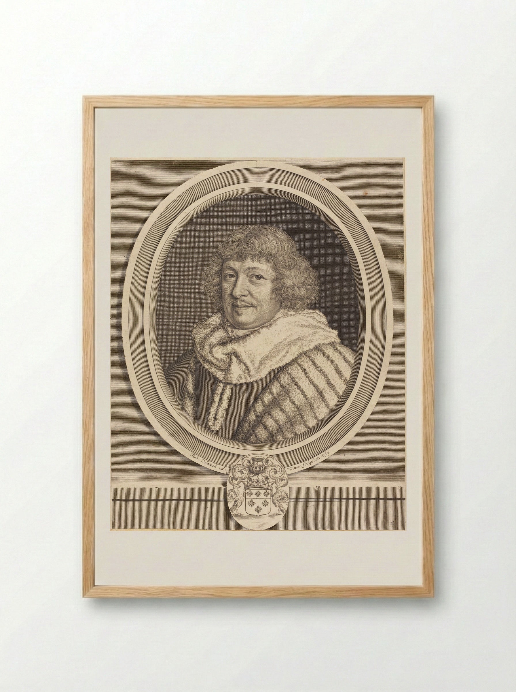 René, Marquis de Maisons - Robert Nanteuil - Framed Print Wood