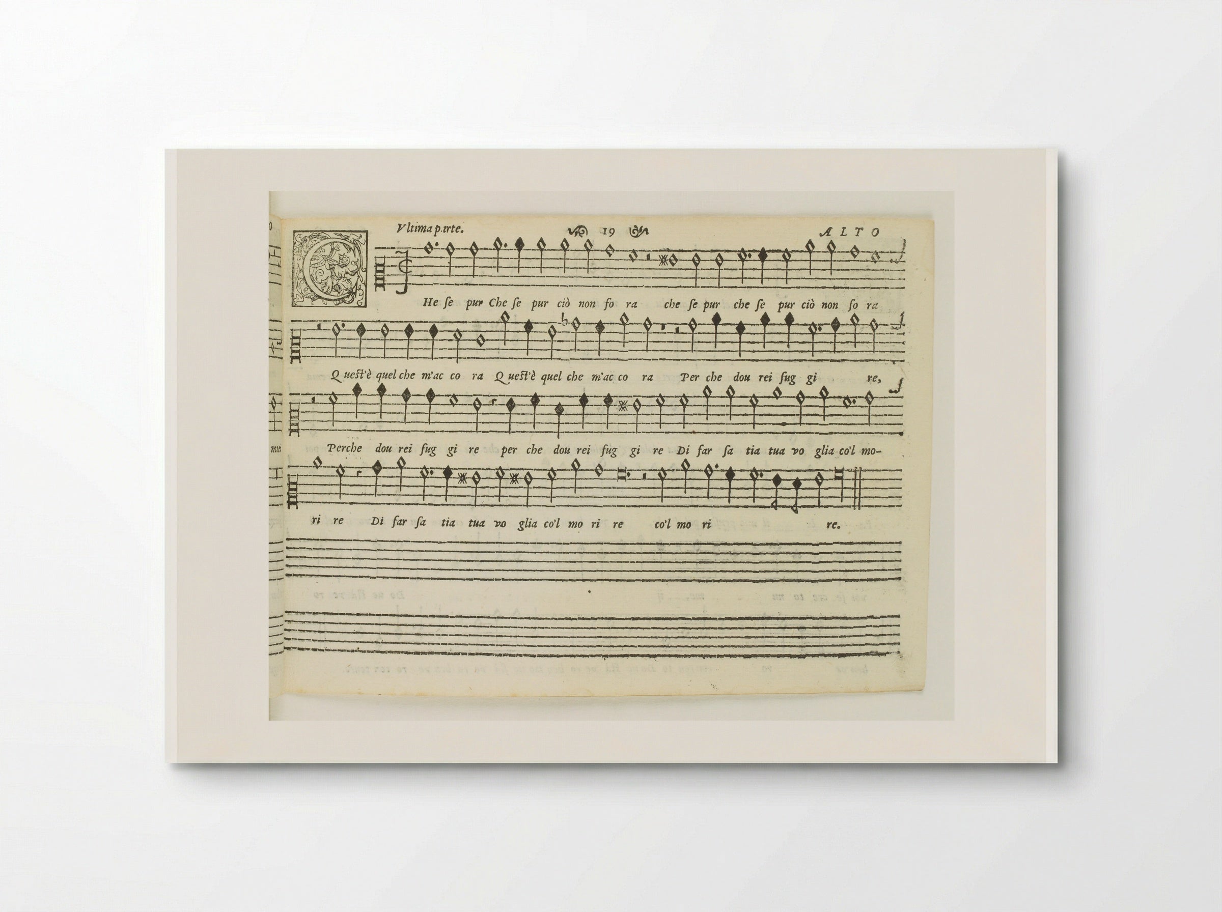 Renaissance Musical Score - Fine Art Print - Poster
