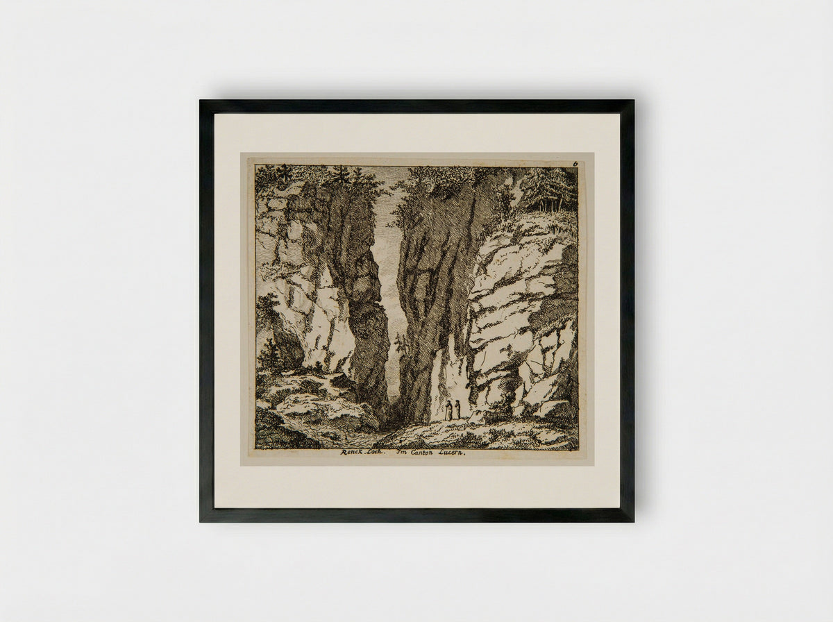 Renck Loch, Im Canton Lucern - Salomon Gessner - Framed Print Black