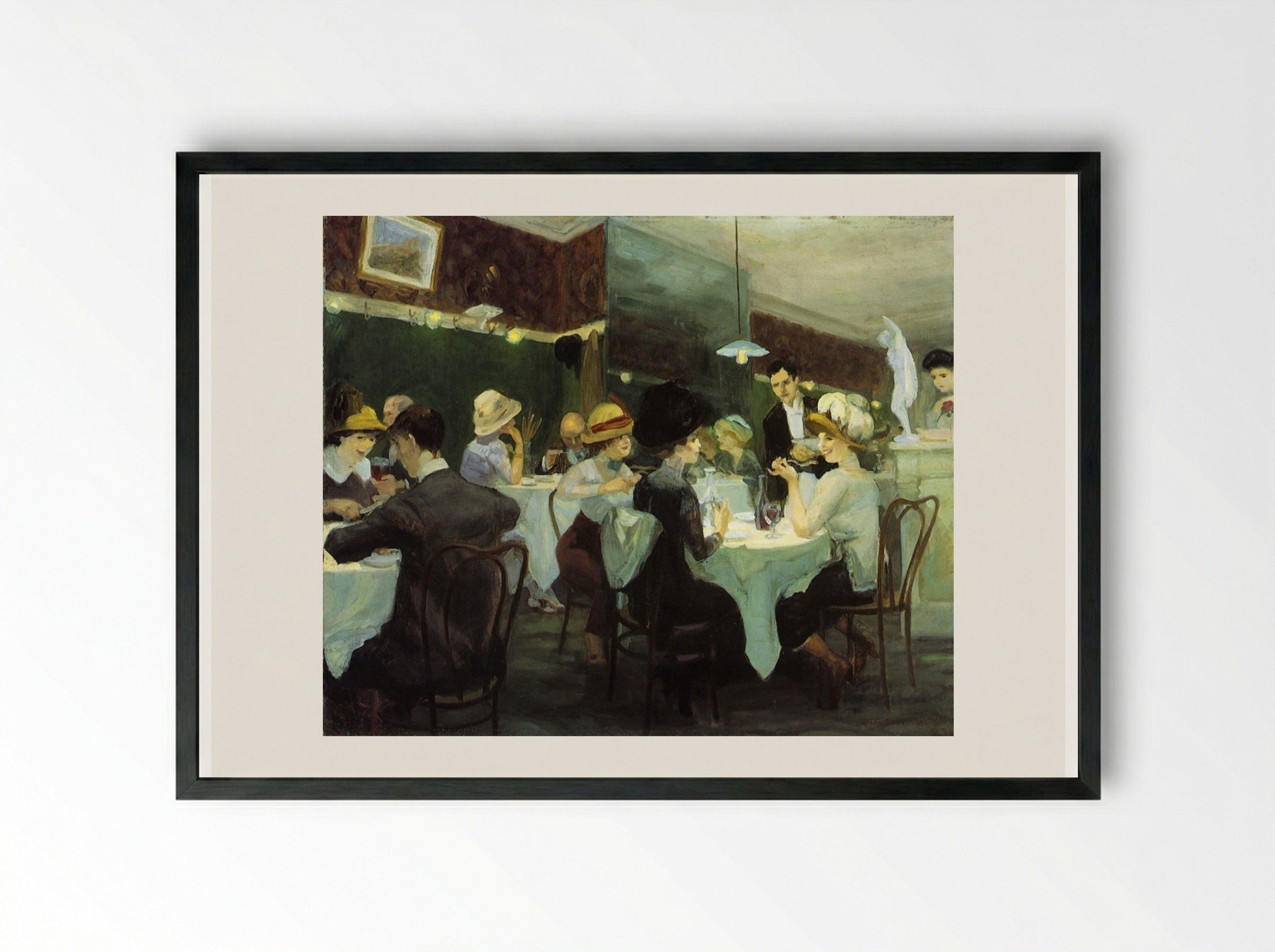 Renganeschi's Saturday Night - John French Sloan - Framed Print Black
