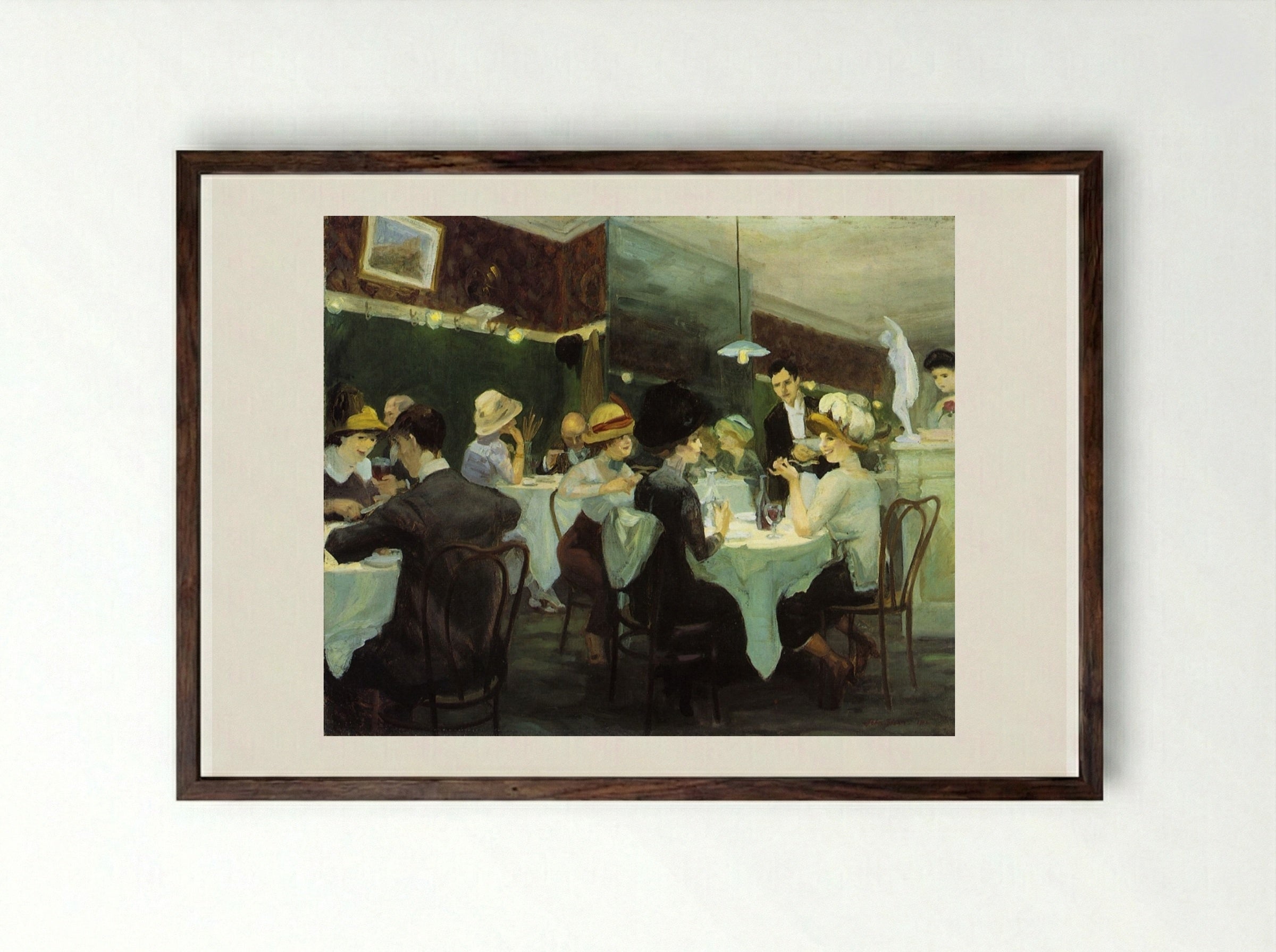 Renganeschi's Saturday Night - John French Sloan - Framed Print Dark Wood