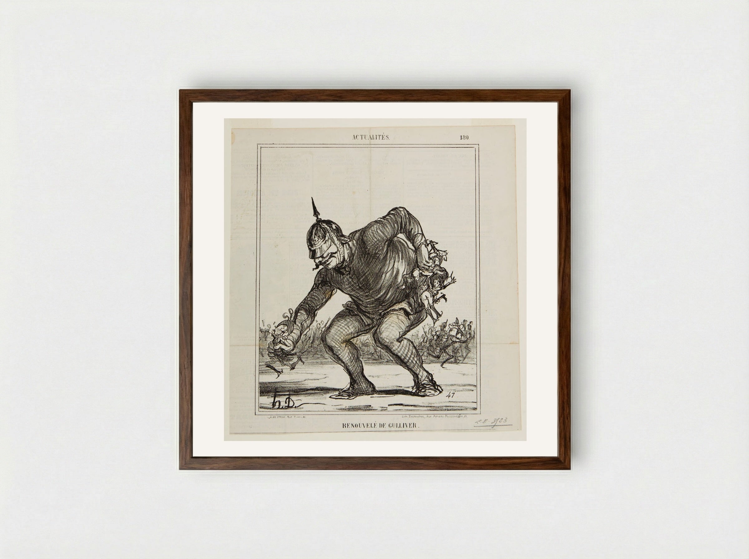 Renouvelé de Gulliver - Honoré-Victorin Daumier - Framed Print Dark Wood