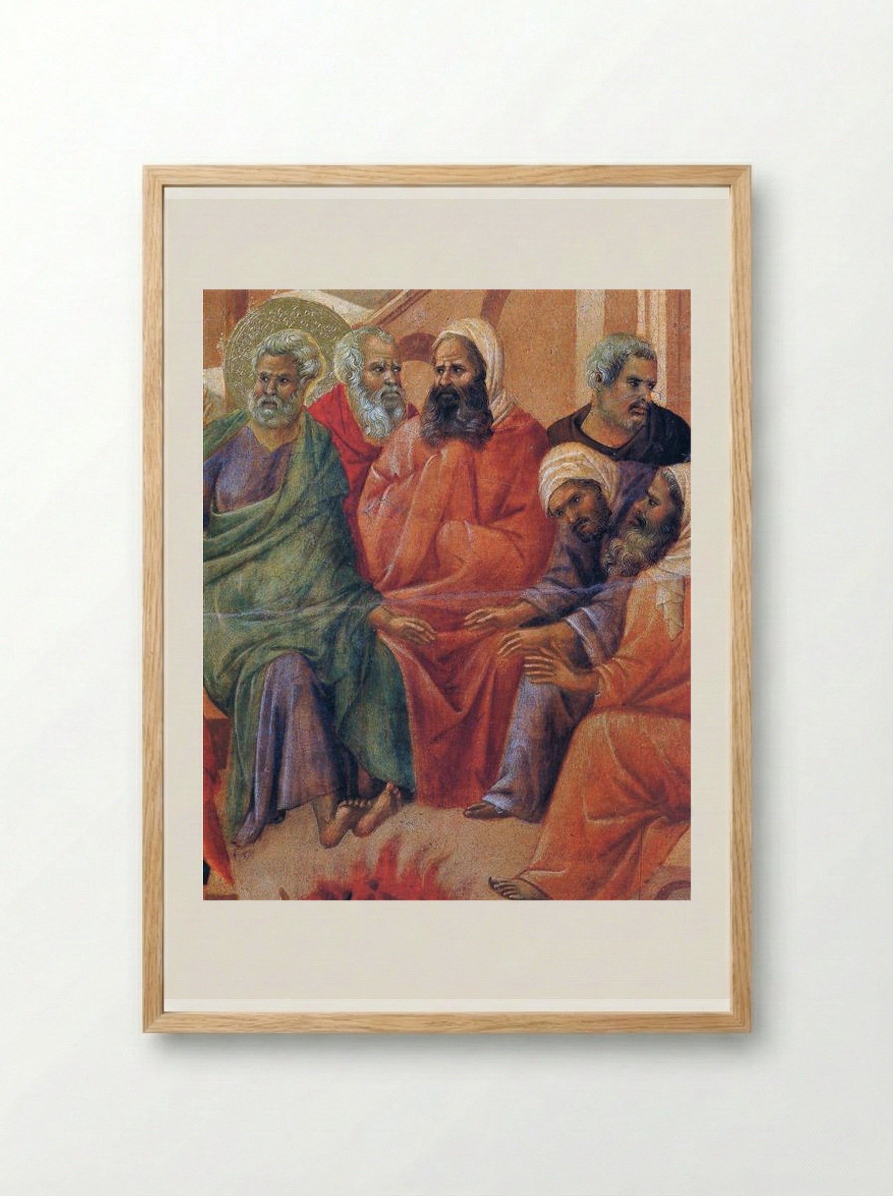 Renunciation of Peter (Fragment) - Duccio di Buoninsegna - Framed Print Wood