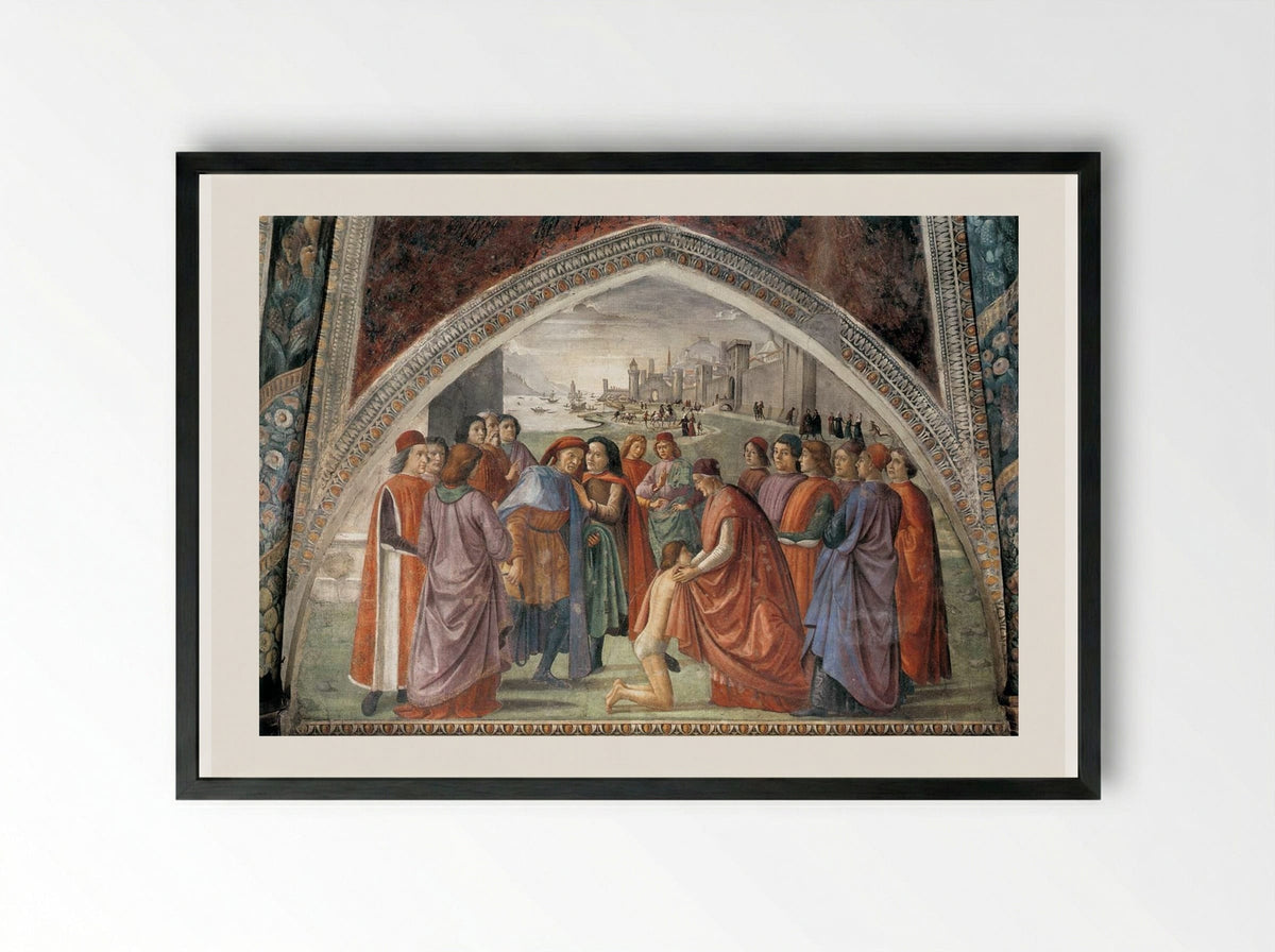 Renunciation of Worldly Goods - Domenico Ghirlandaio - Framed Print Black