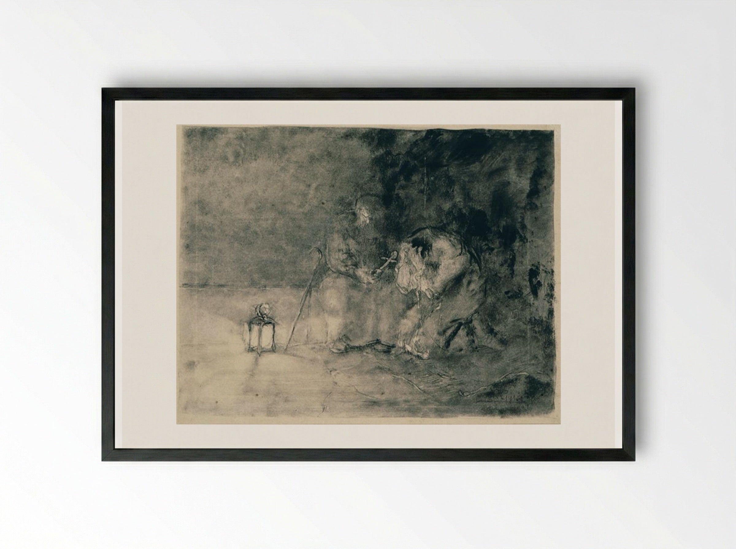 Repentance - Nikolaos Gyzis - Framed Print Black