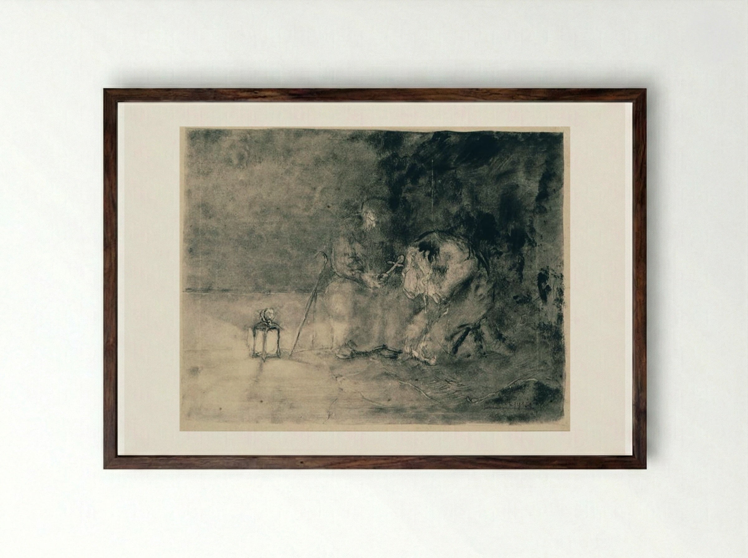 Repentance - Nikolaos Gyzis - Framed Print Dark Wood