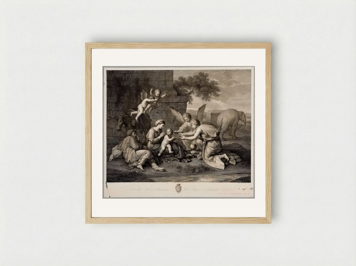 Repose in Egypt - Raphael Morghen - Framed Print Wood
