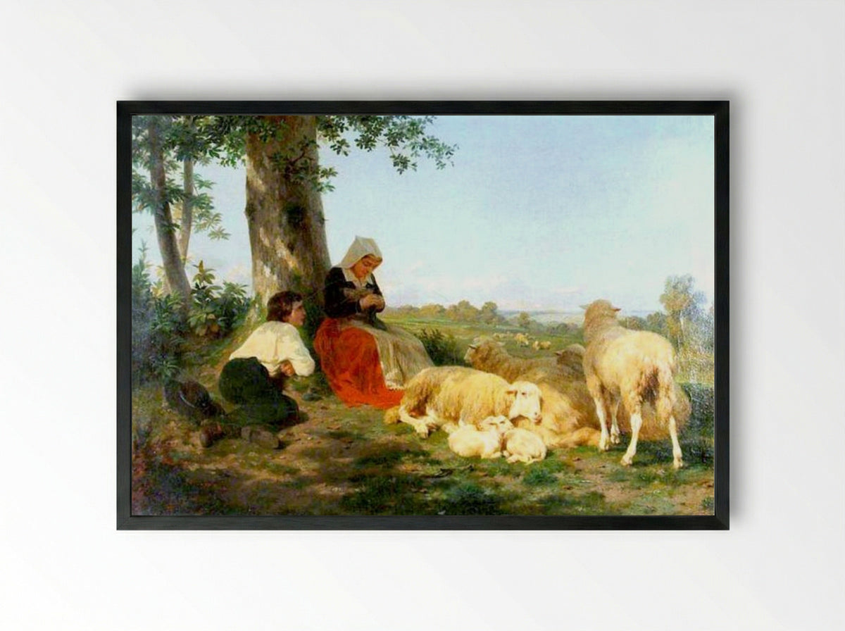 Repose - Rosa Bonheur - Framed Print Black