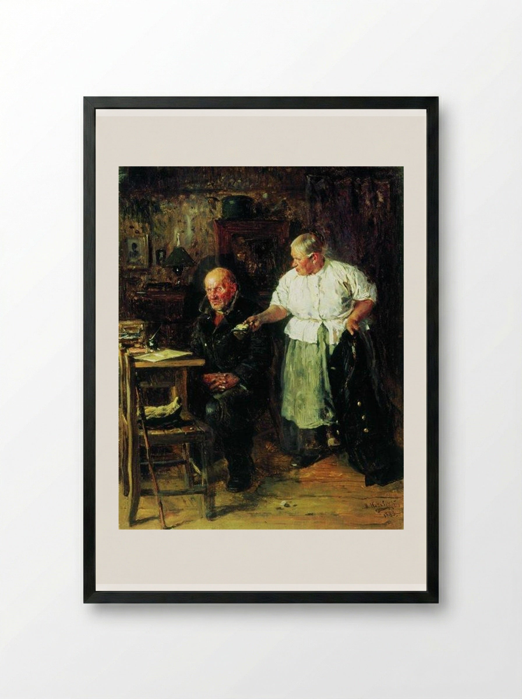 Reprimand - Vladimir Makovsky - Framed Print Black