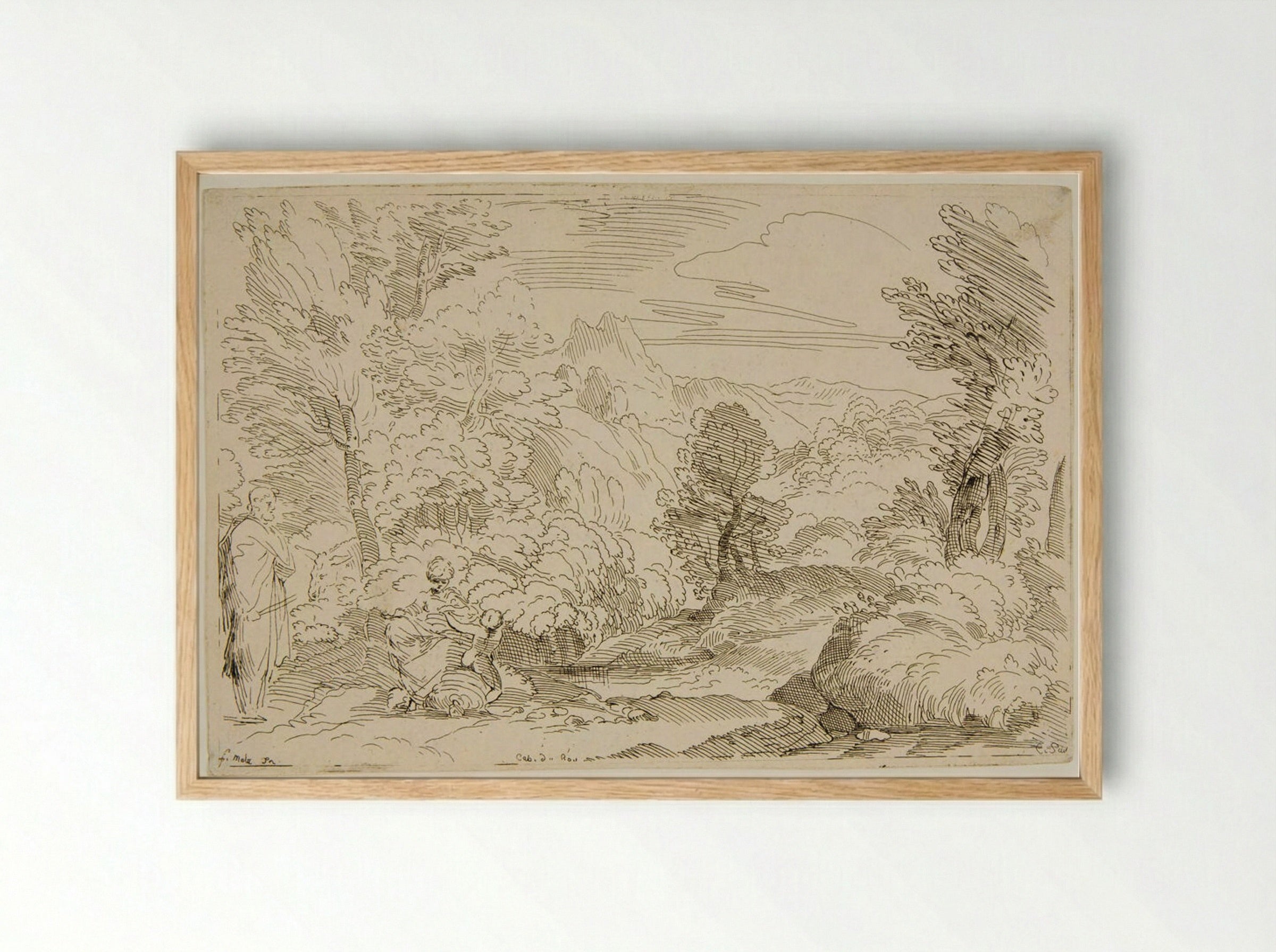 Rest in Egypt - Anne Claude Philippe de Thubières, comte de Caylus - Framed Print Wood