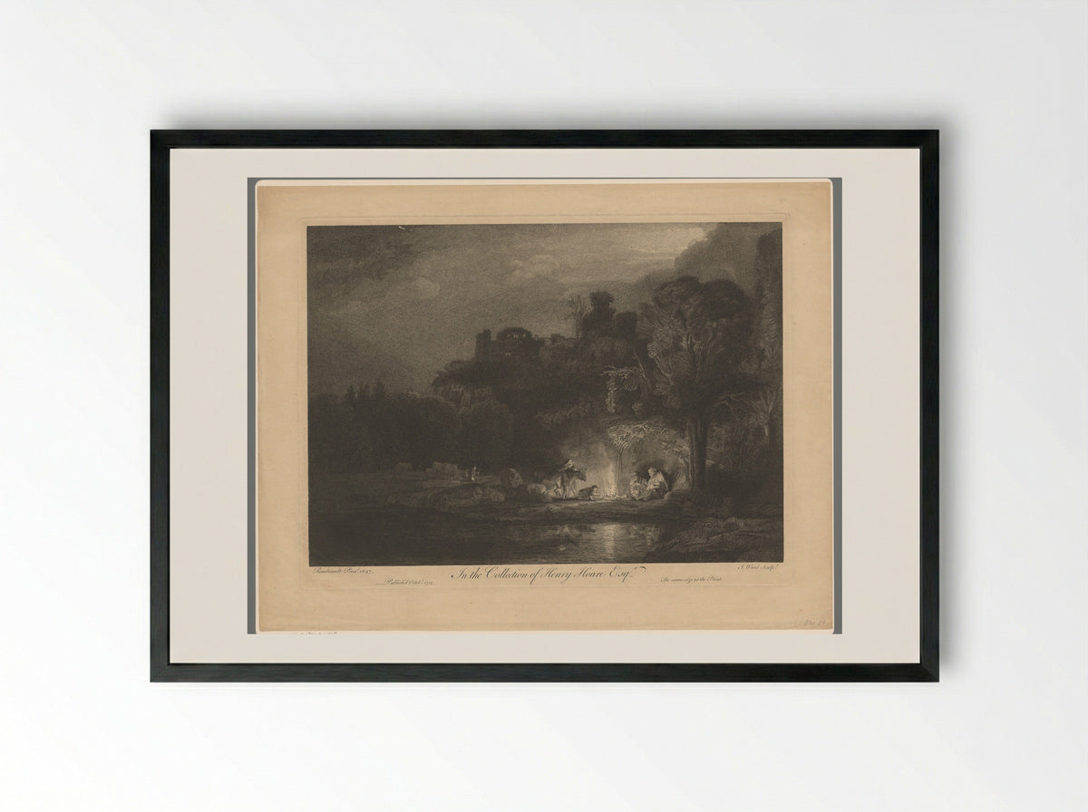 Rest on the Flight into Egypt - Arthur Pond - Framed Print Black