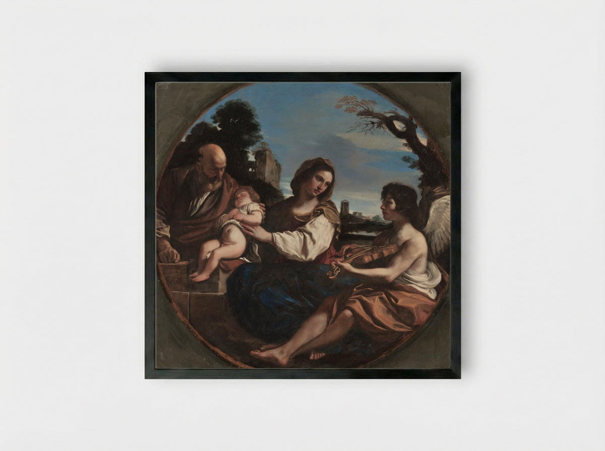 Rest on the Flight into Egypt - Guercino - Framed Print Black