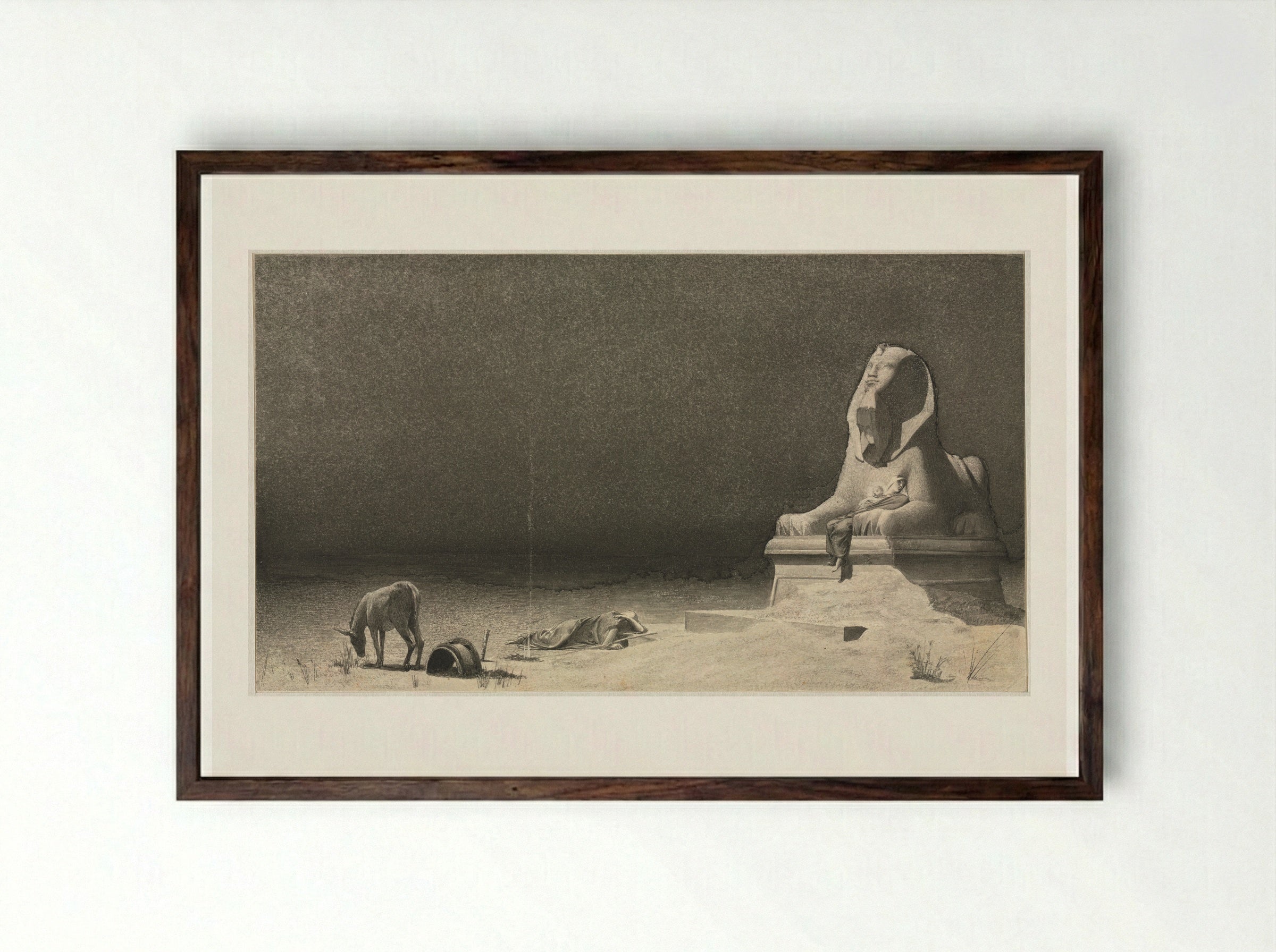 Rest on the Flight into Egypt - Luc-Olivier Merson - Framed Print Dark Wood