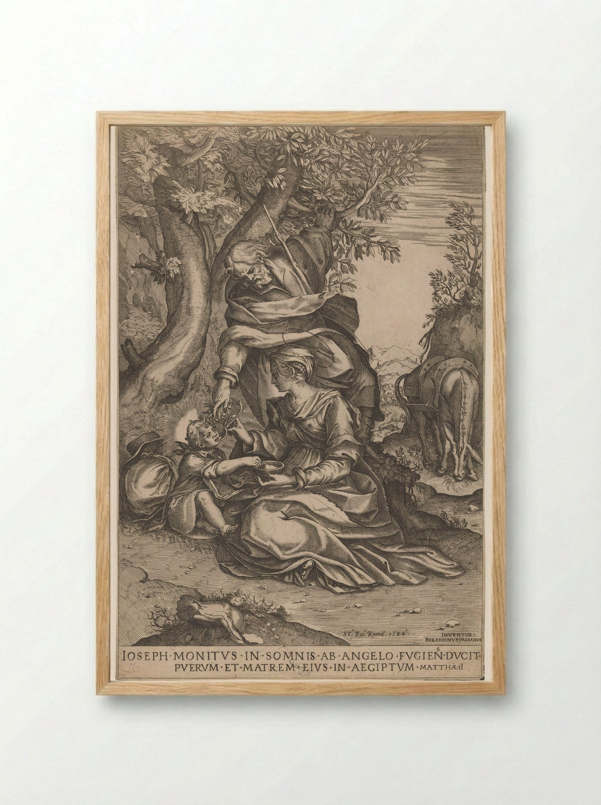 Rest on the Flight into Egypt - Bernardino Passeri - Framed Print Wood