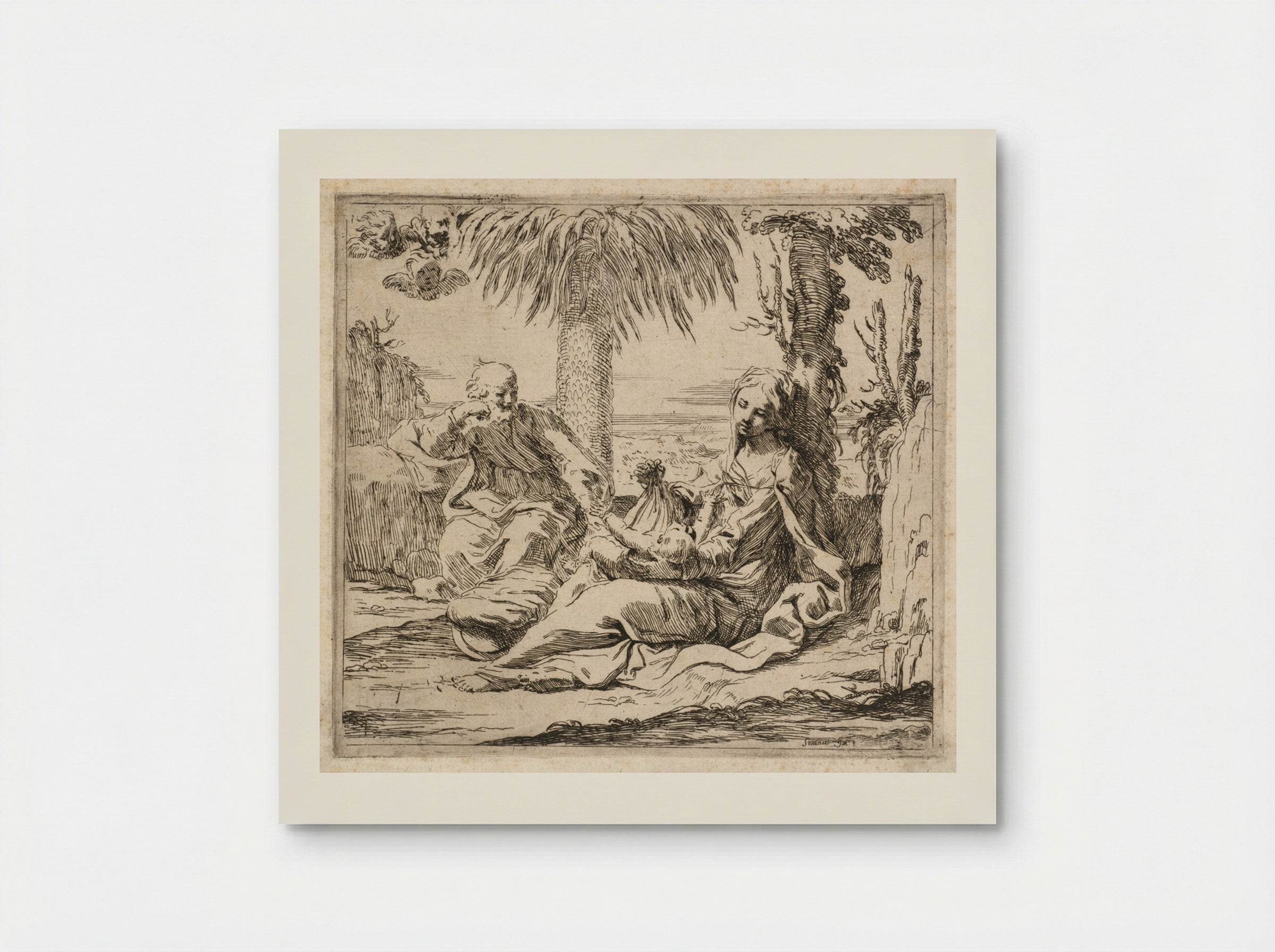 Rest on the Flight into Egypt - Elisabetta Sirani - Poster