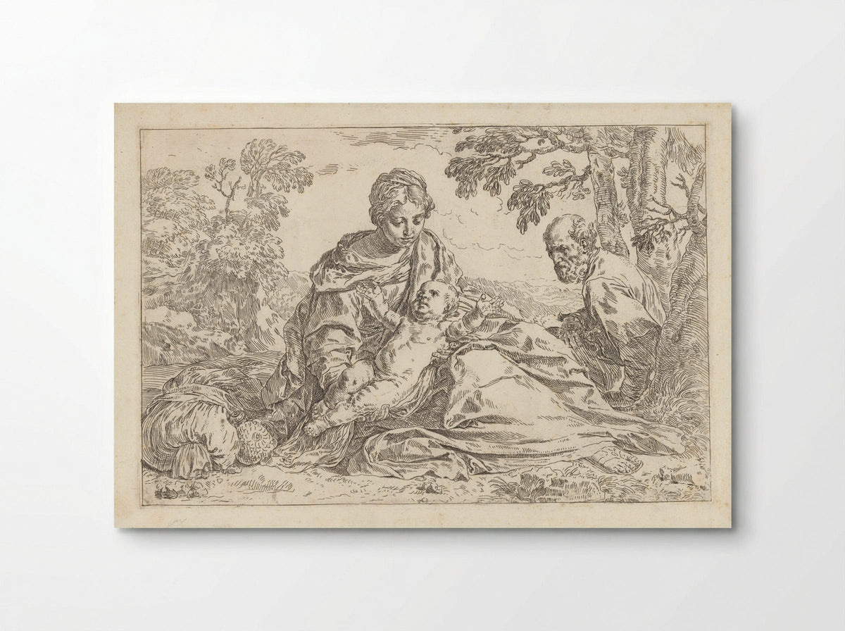 Rest on the Flight into Egypt - Simone Cantarini - Poster