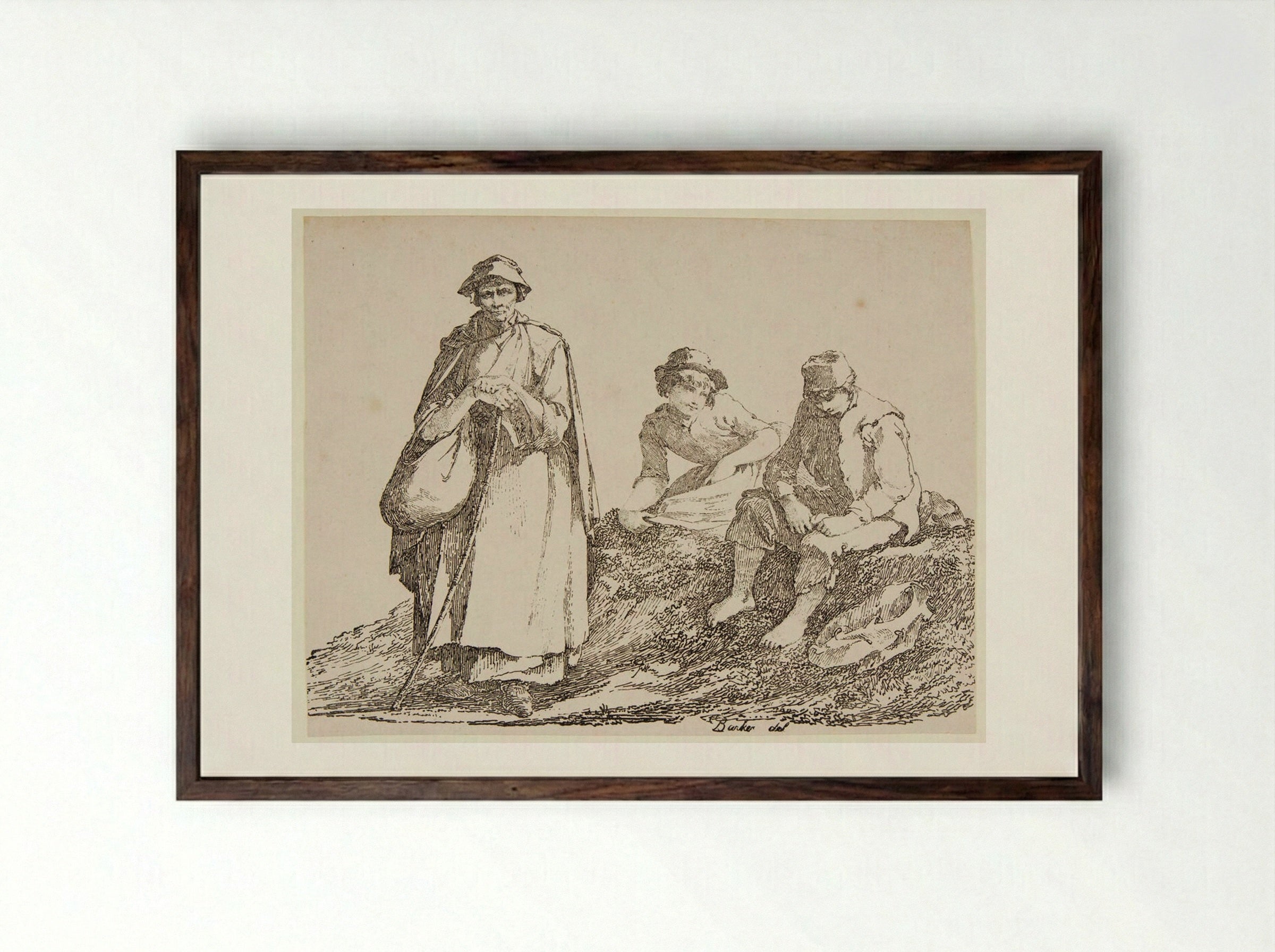 Rest - Thomas Barker - Framed Print Dark Wood