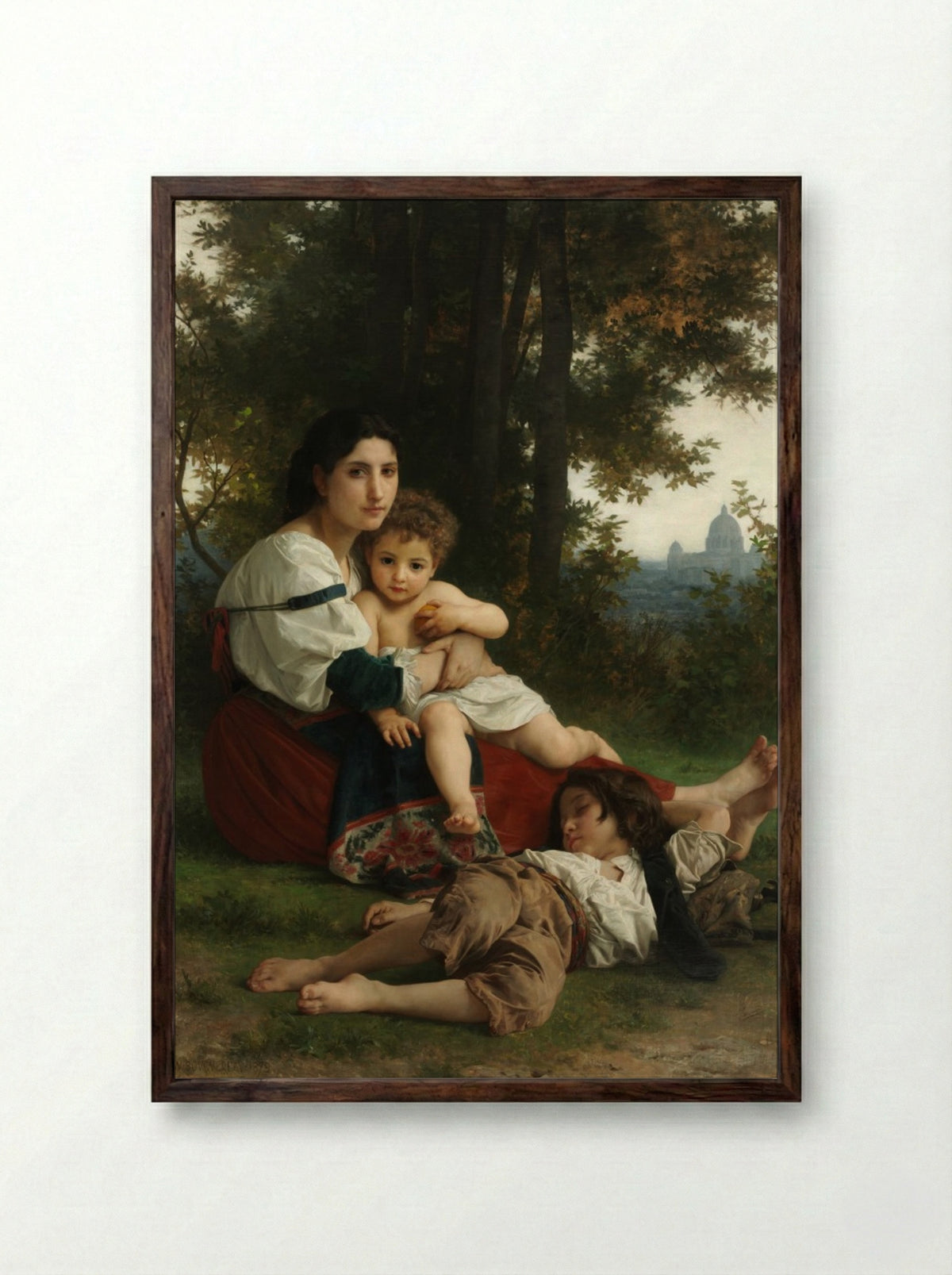Rest - William Adolphe Bouguereau - Framed Print Dark Wood