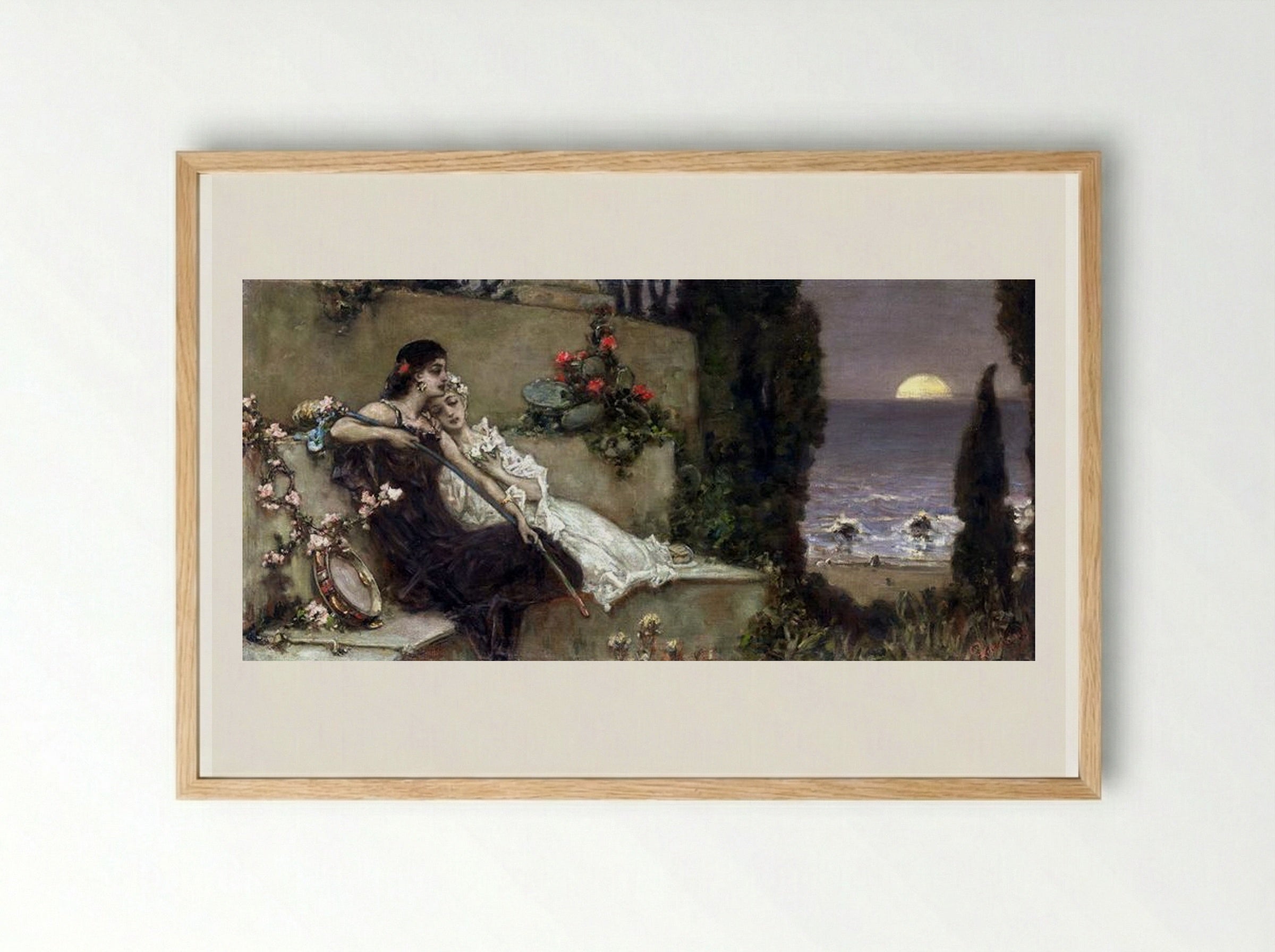 Resting by the Shore - Wilhelm Kotarbinski - Framed Print Wood