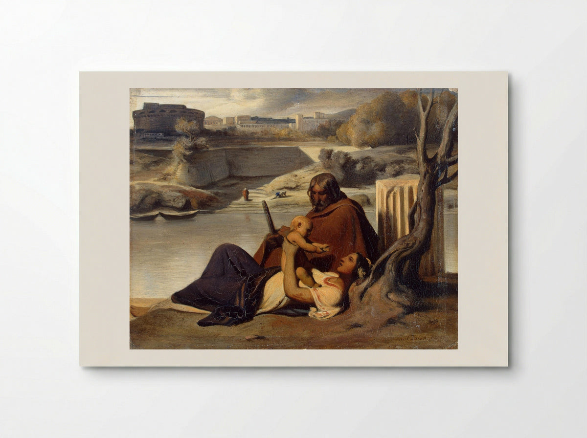 Resting on the Banks of the Tiber - Paul Delaroche - Poster