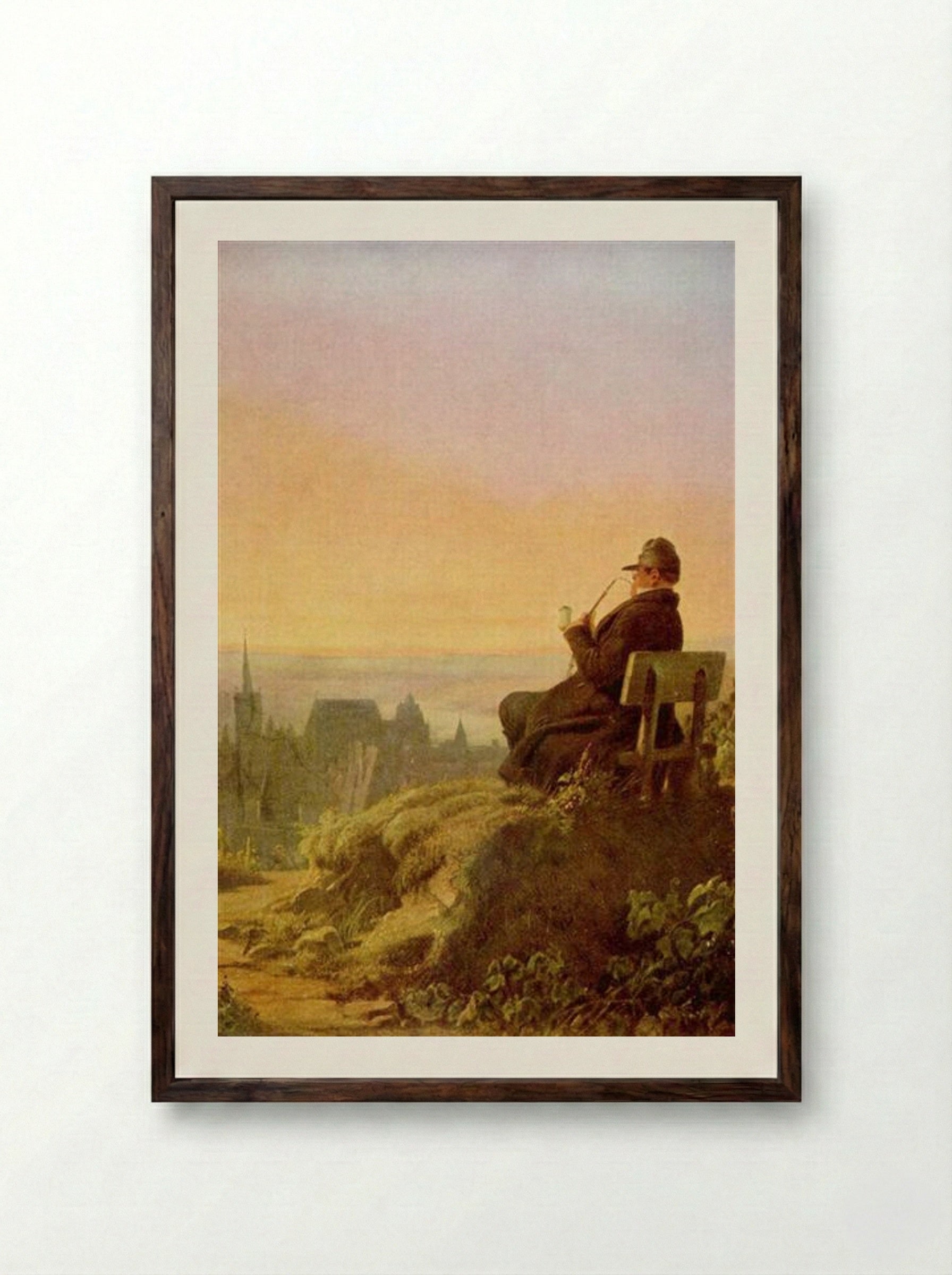 Resting on the Vine - Carl Spitzweg - Framed Print Dark Wood