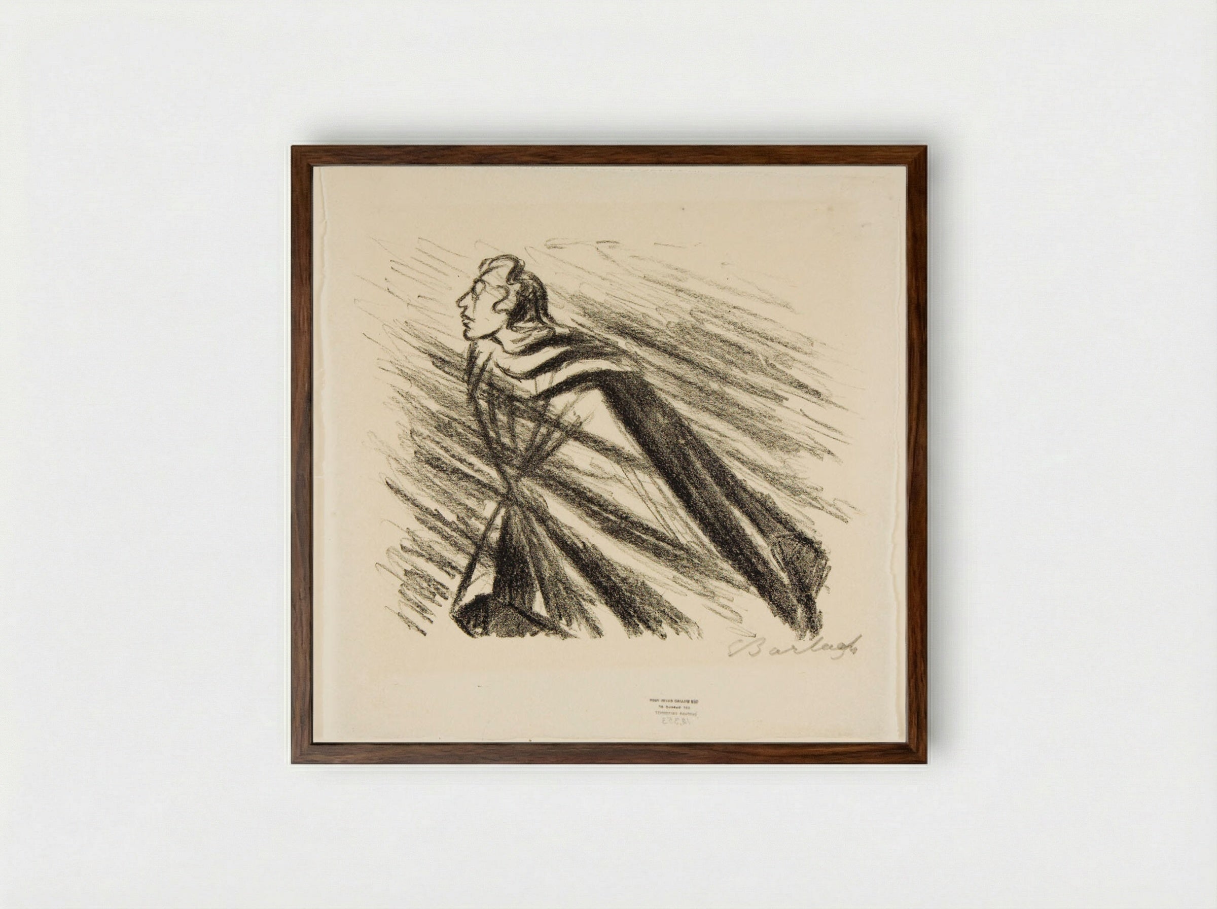 Restless Love - Ernst Barlach - Framed Print Dark Wood