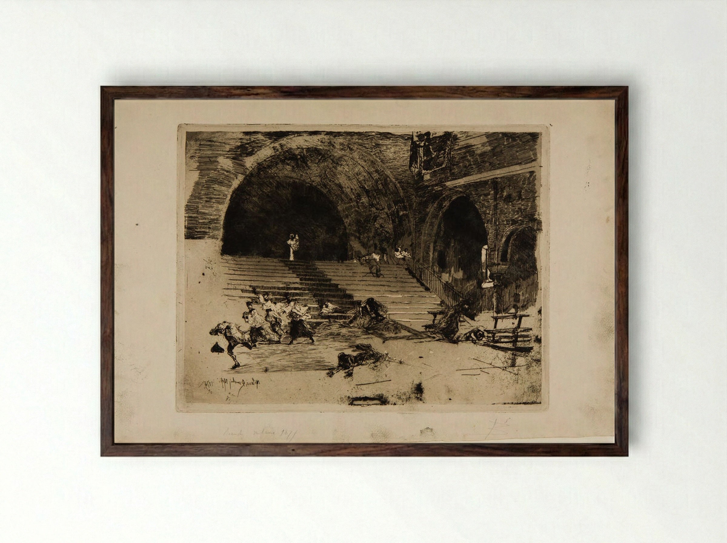 Resurrection - A Miracle - Mosè Bianchi - Framed Print Dark Wood