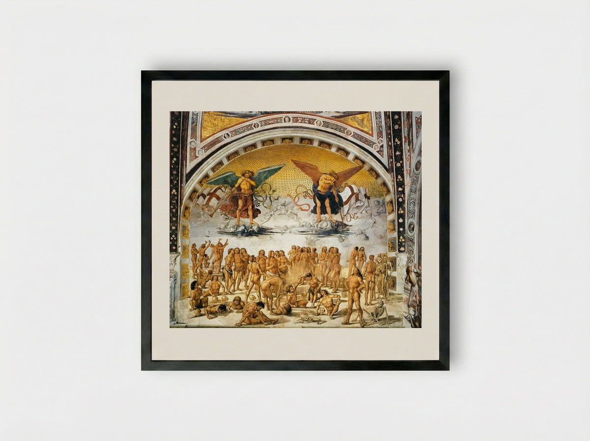 Resurrection of the Flesh - Luca Signorelli - Framed Print Black