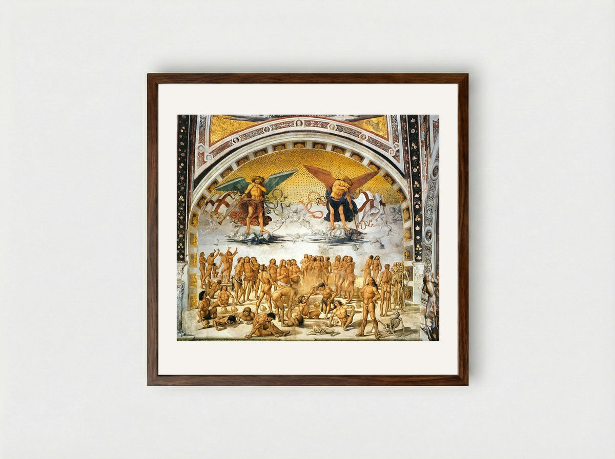 Resurrection of the Flesh - Luca Signorelli - Framed Print Dark Wood