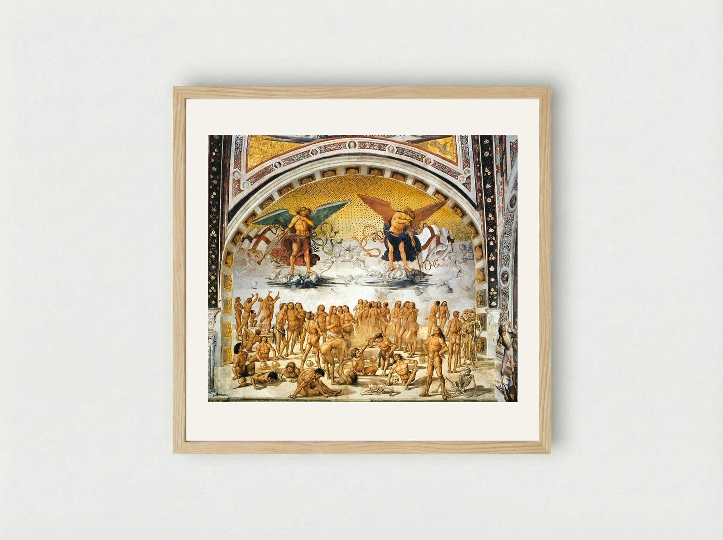 Resurrection of the Flesh - Luca Signorelli - Framed Print Wood
