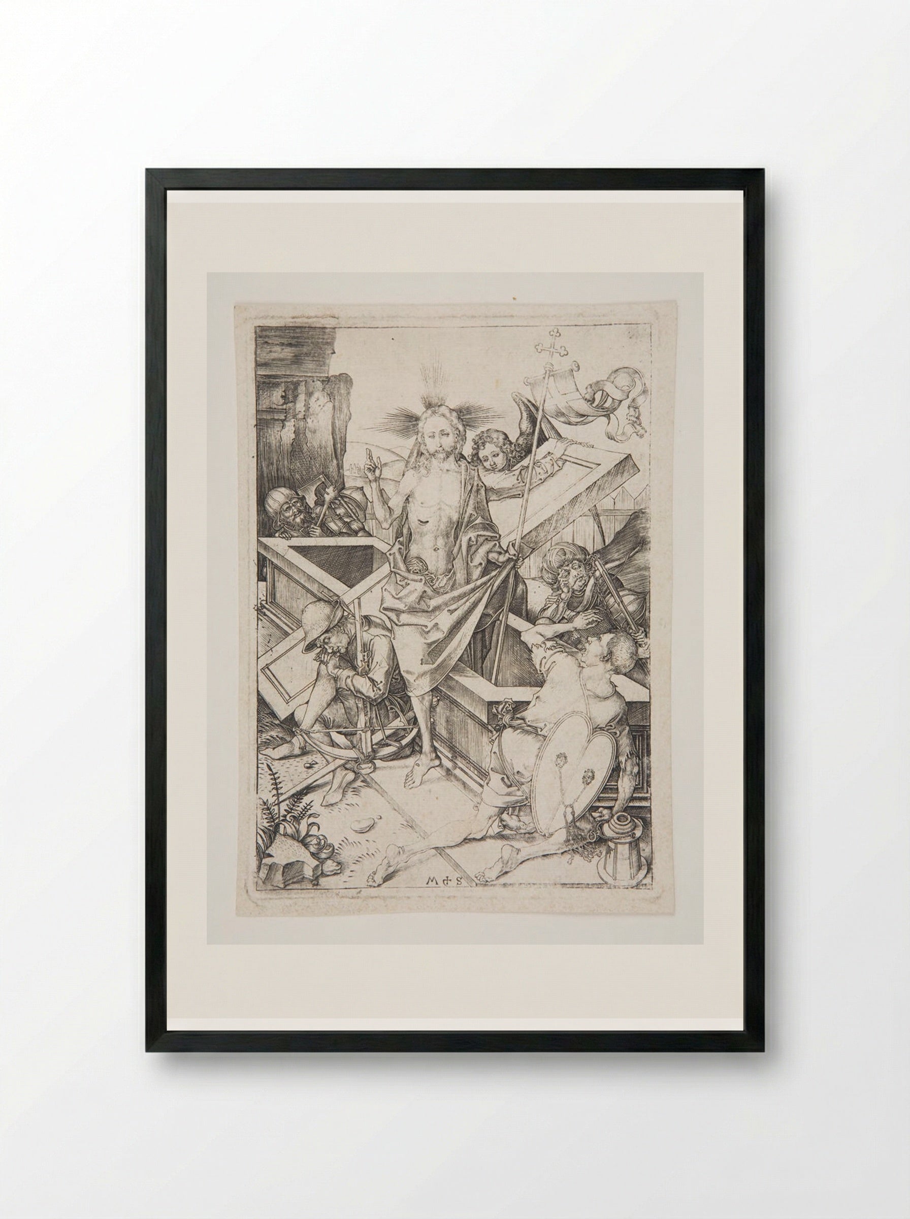 Resurrection - Martin Schongauer - Framed Print Black