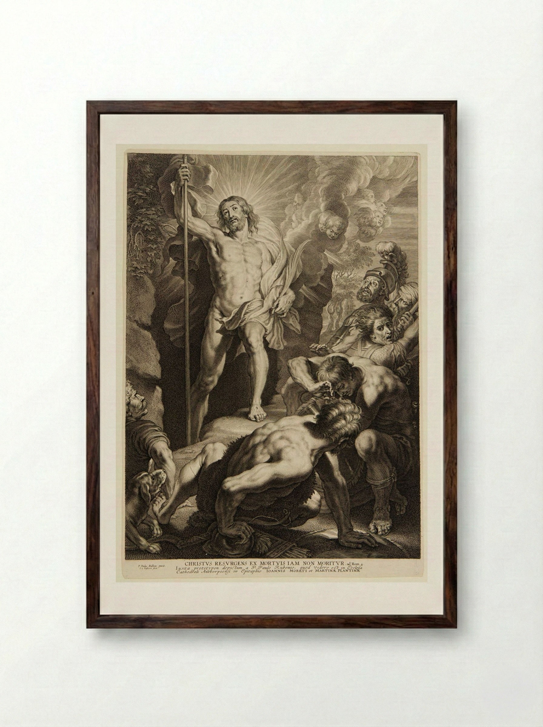 Resurrection - Schelte Adamsz. Bolswert - Framed Print Dark Wood