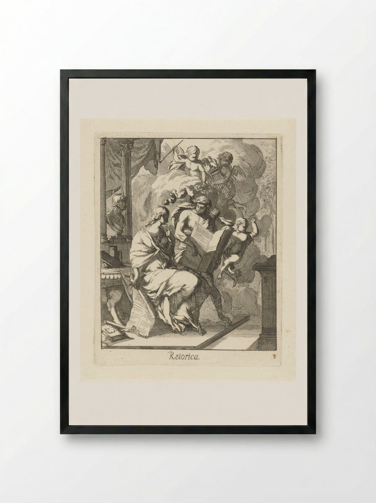 Retorica - Caspar Luyken - Framed Print Black