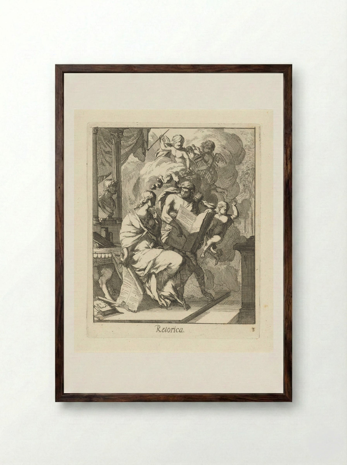 Retorica - Caspar Luyken - Framed Print Dark Wood