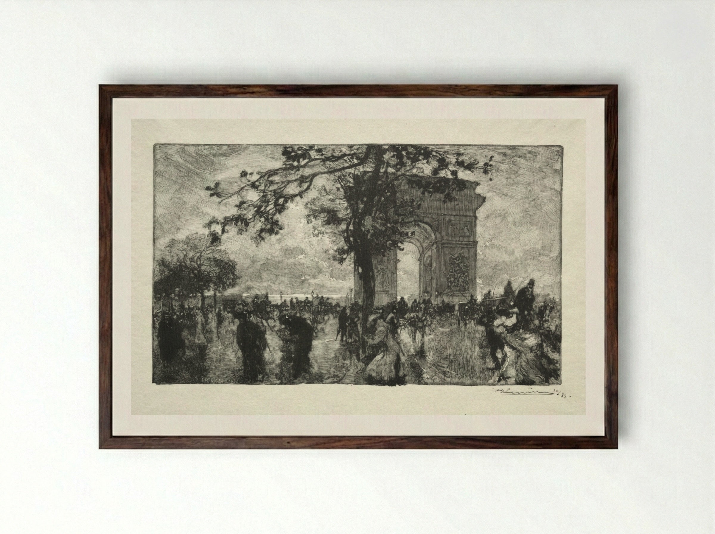 Retour du Bois - Auguste Louis Lepère - Framed Print Dark Wood