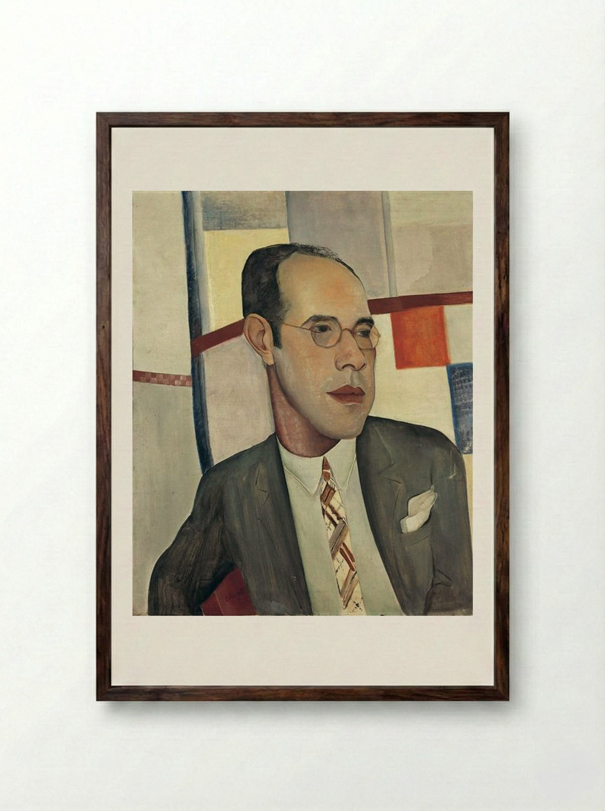 Retrato de Mário de Andrade - Lasar Segall - Framed Print Dark Wood