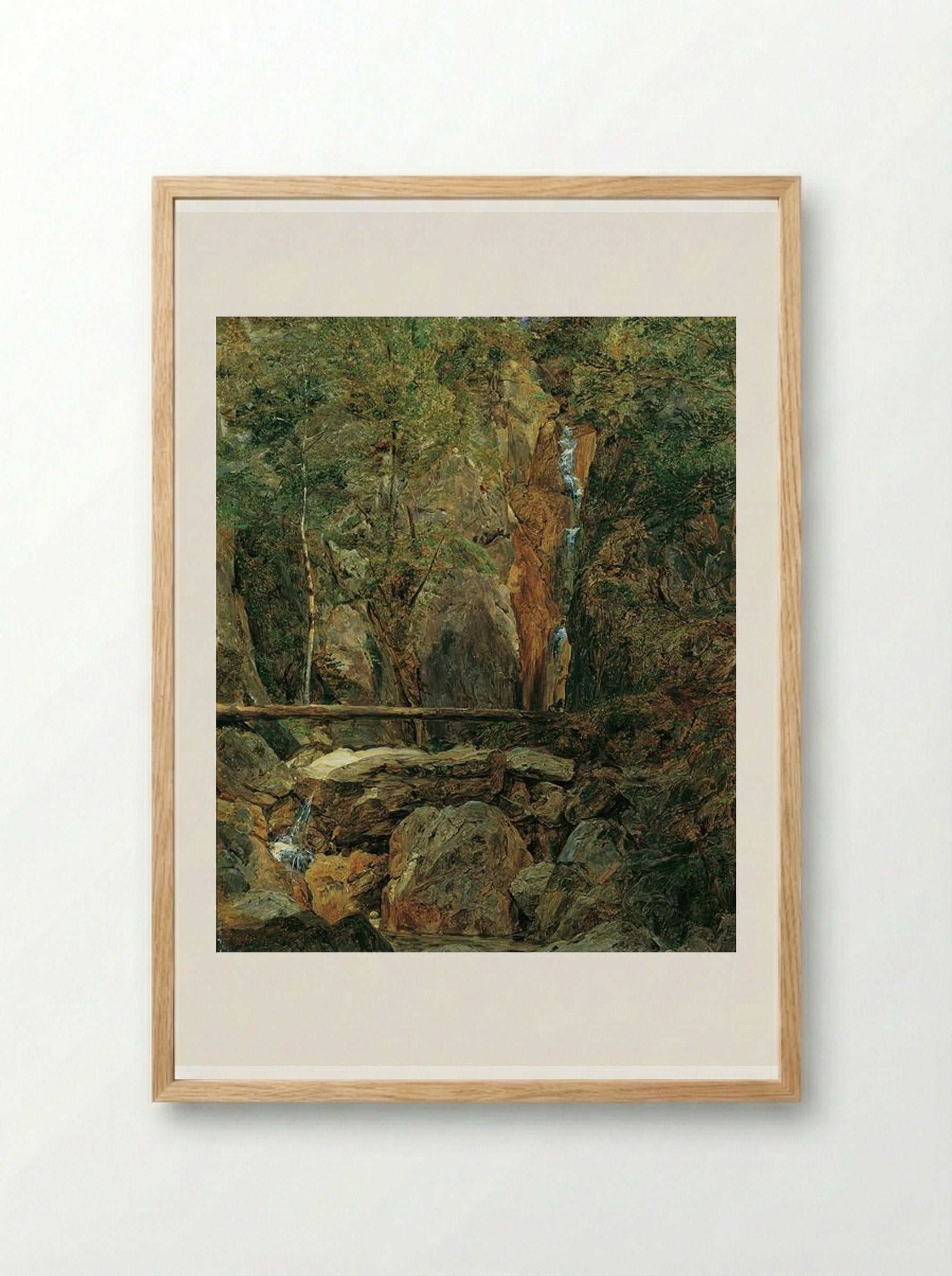 Rettenbach wilderness near Ischl - Ferdinand Georg Waldmüller - Framed Print Wood
